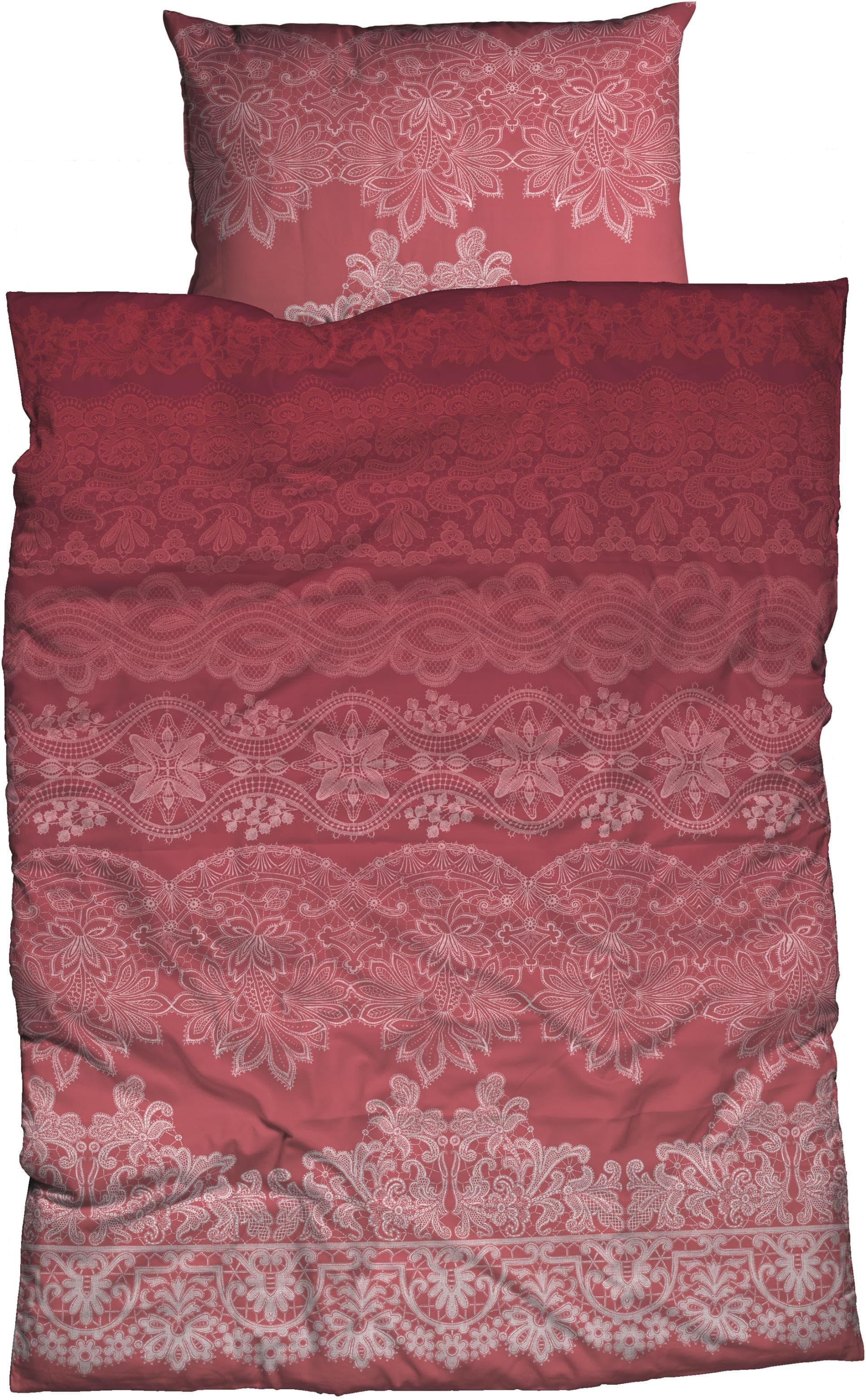 CASATEX Bettwäsche Demir Rot Paisley 3-tlg. Biber