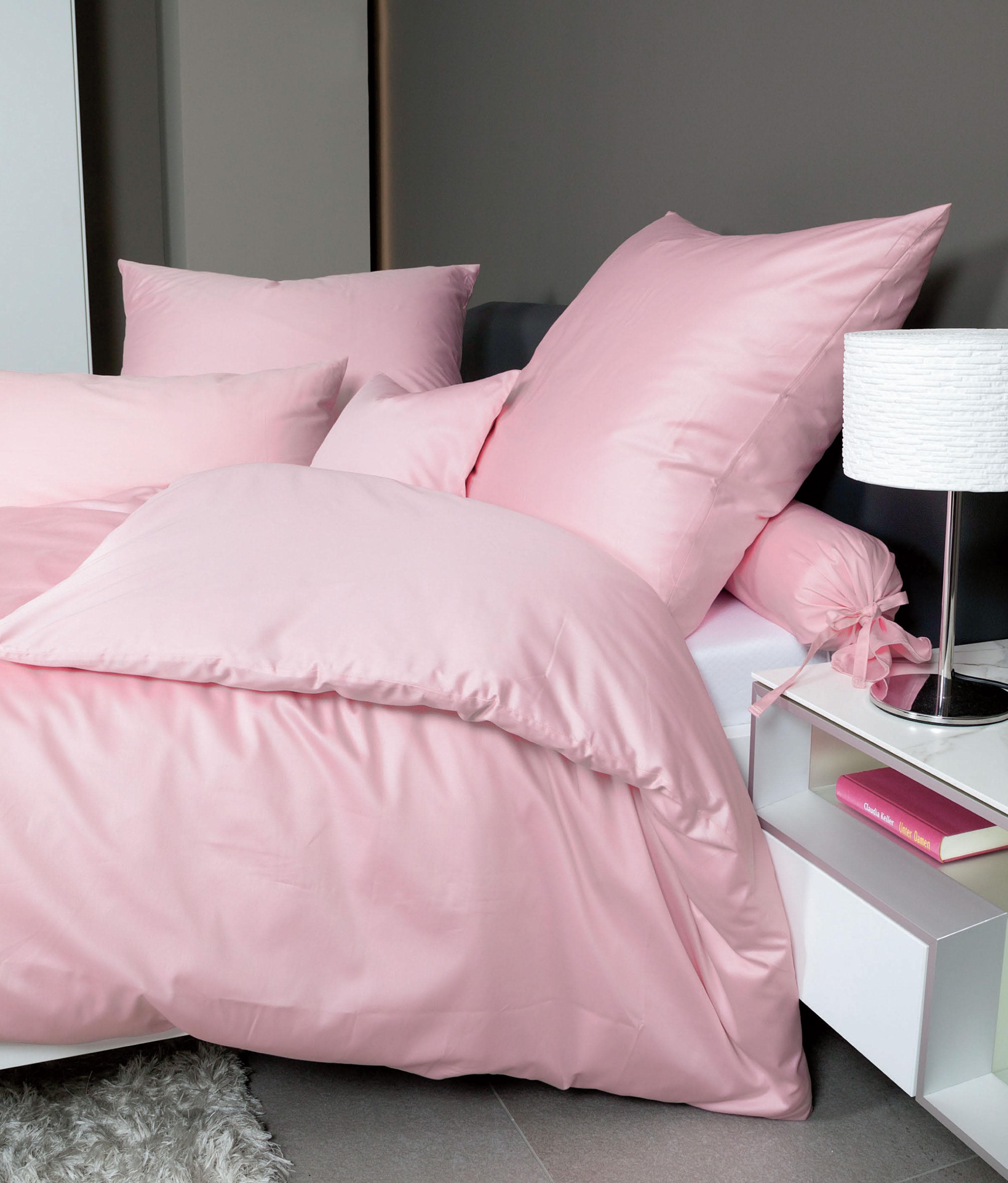 Janine Bettwäsche Set Rosa Mako-Satin 3-tlg.