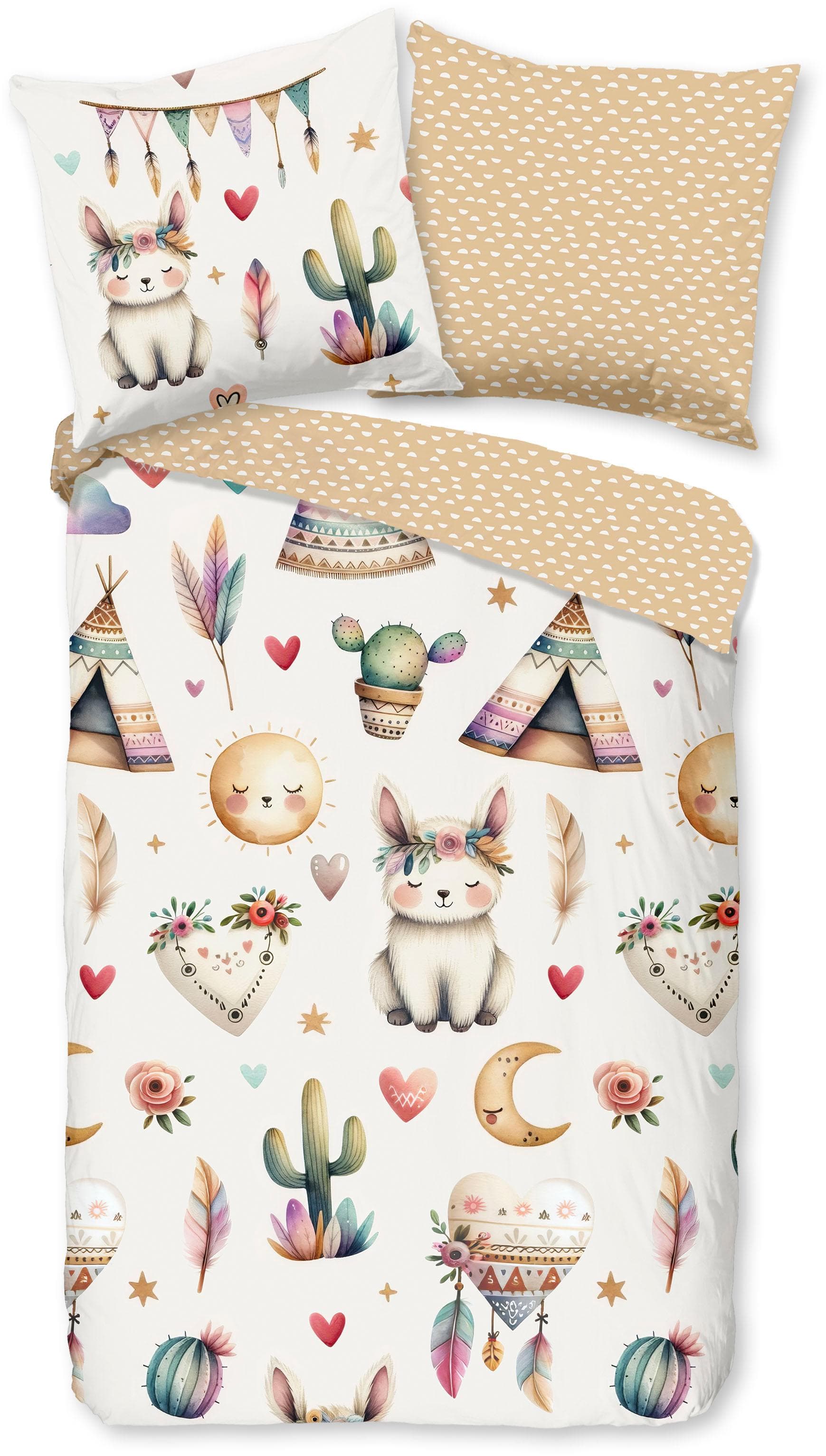 Good Morning Babybettwäsche Luz Beige Sand 2-tlg. Renforcé
