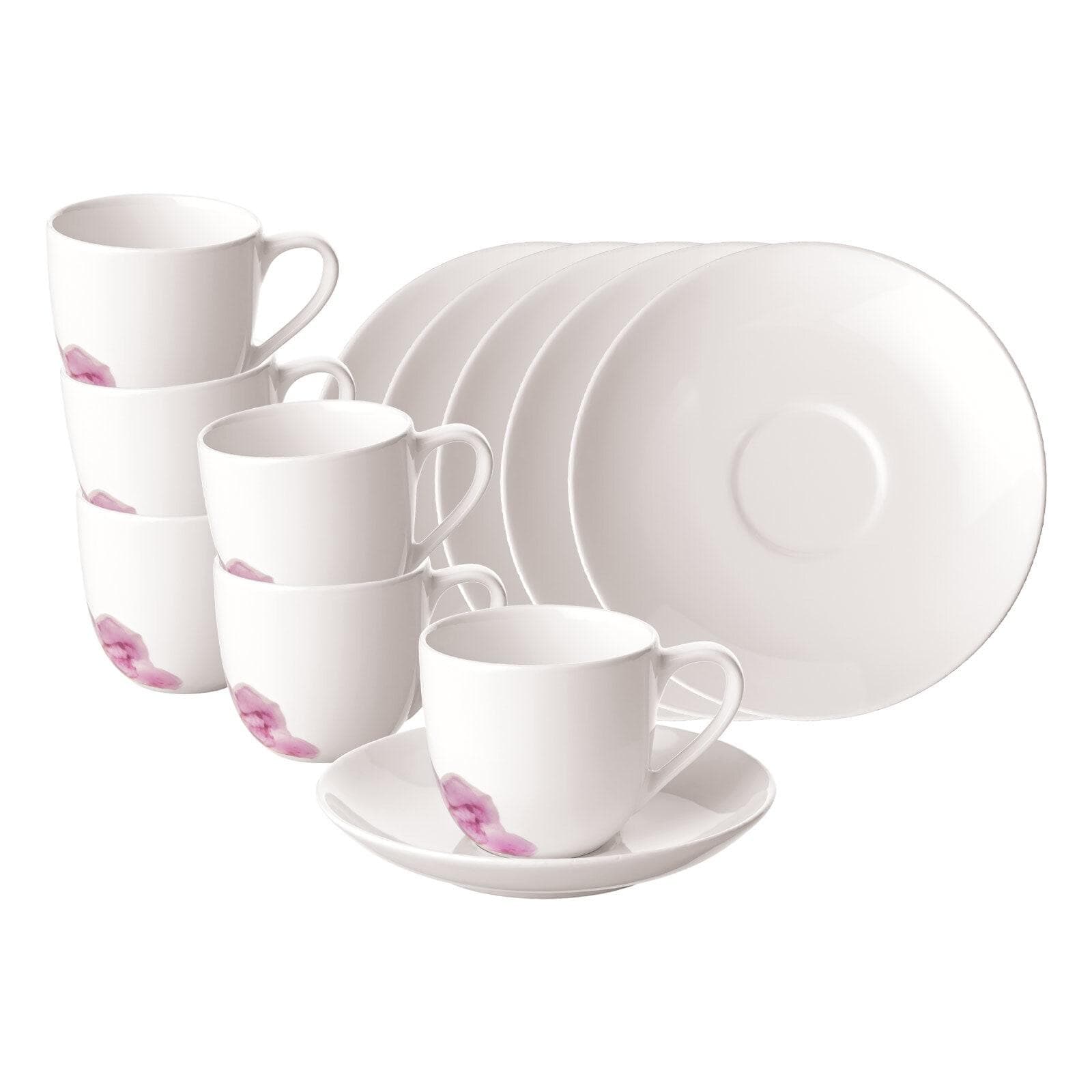 Villeroy & Boch Espressotassen Rose Garden 6er Set Weiß