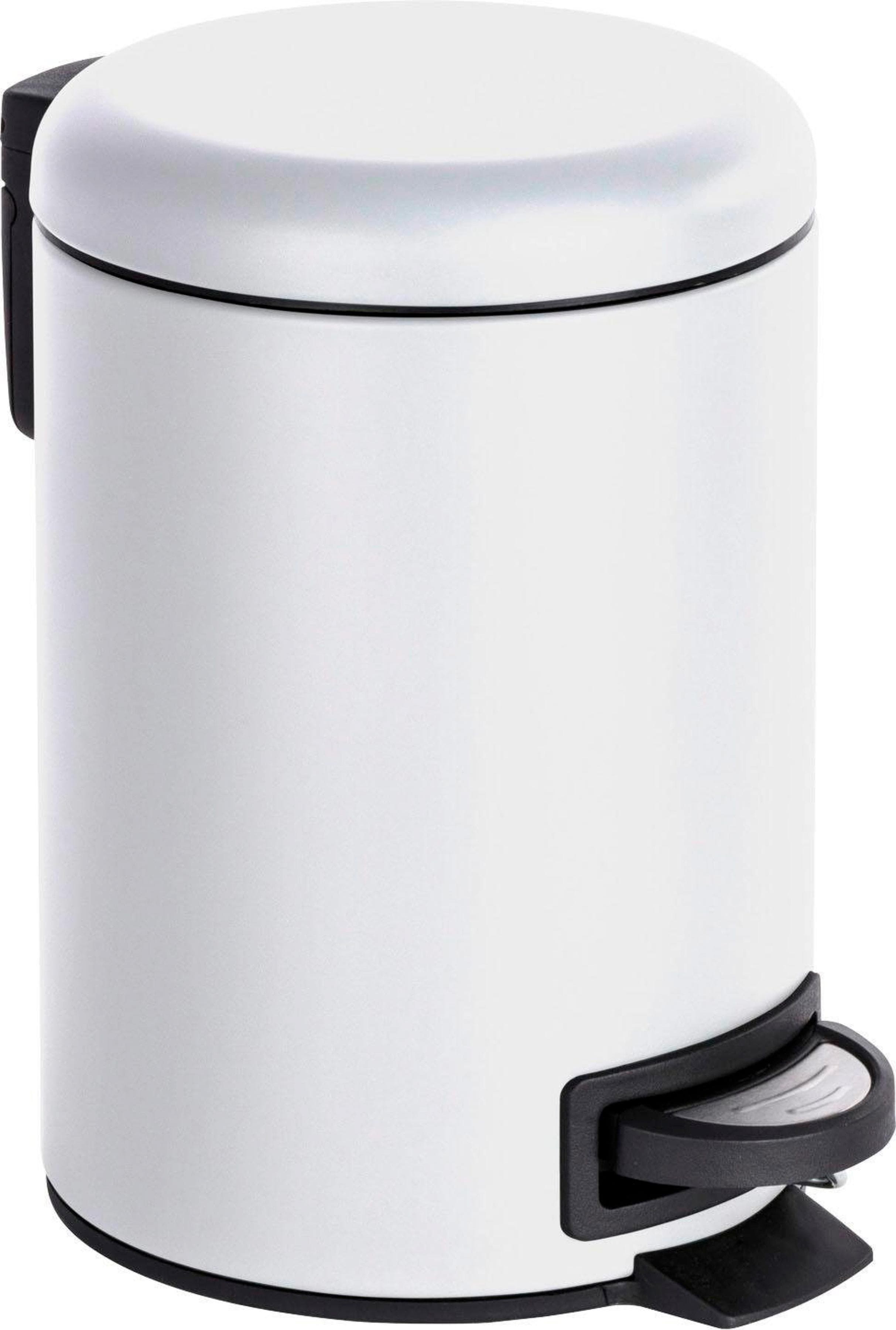 Kosmetikeimer WENKO Leman Weiß Stahl Mülleimer