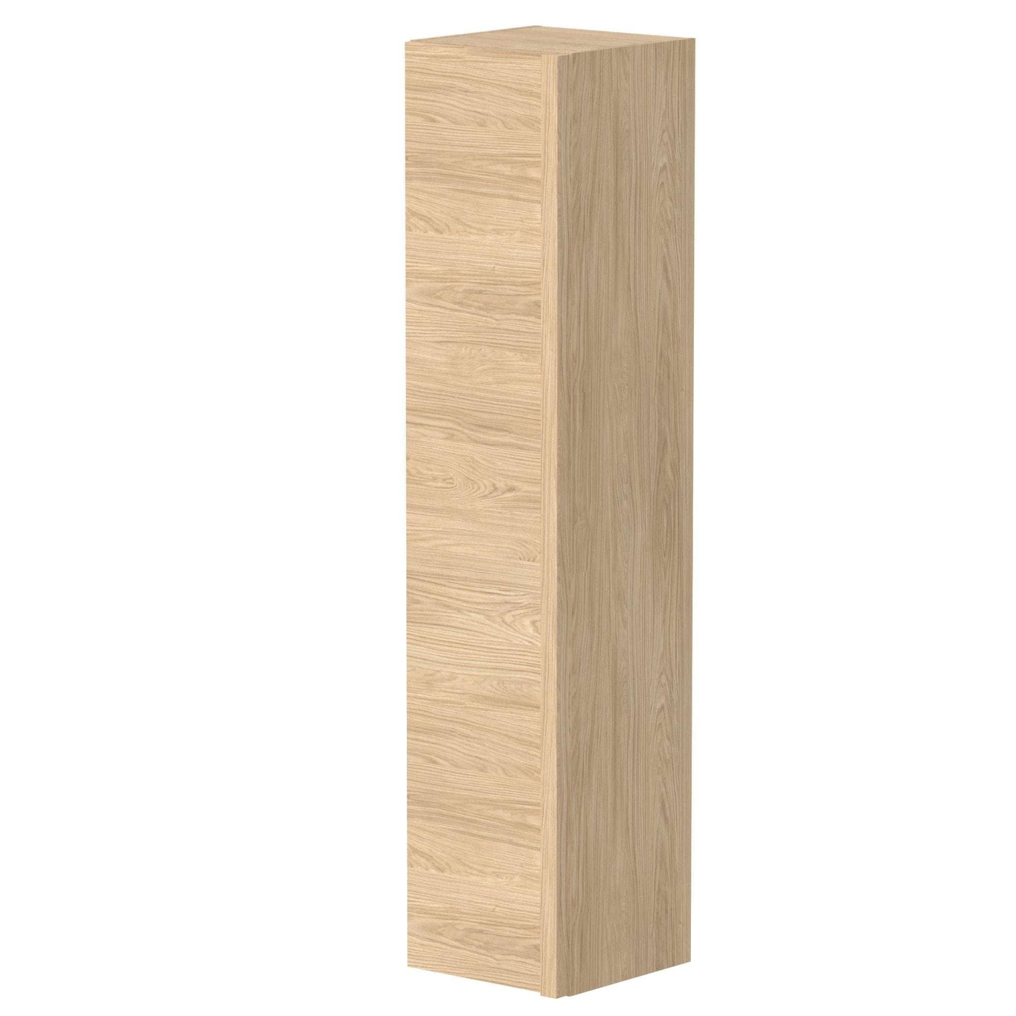 Welltime Hochschrank Pure Badezimmerschrank Eiche mit Soft-Close