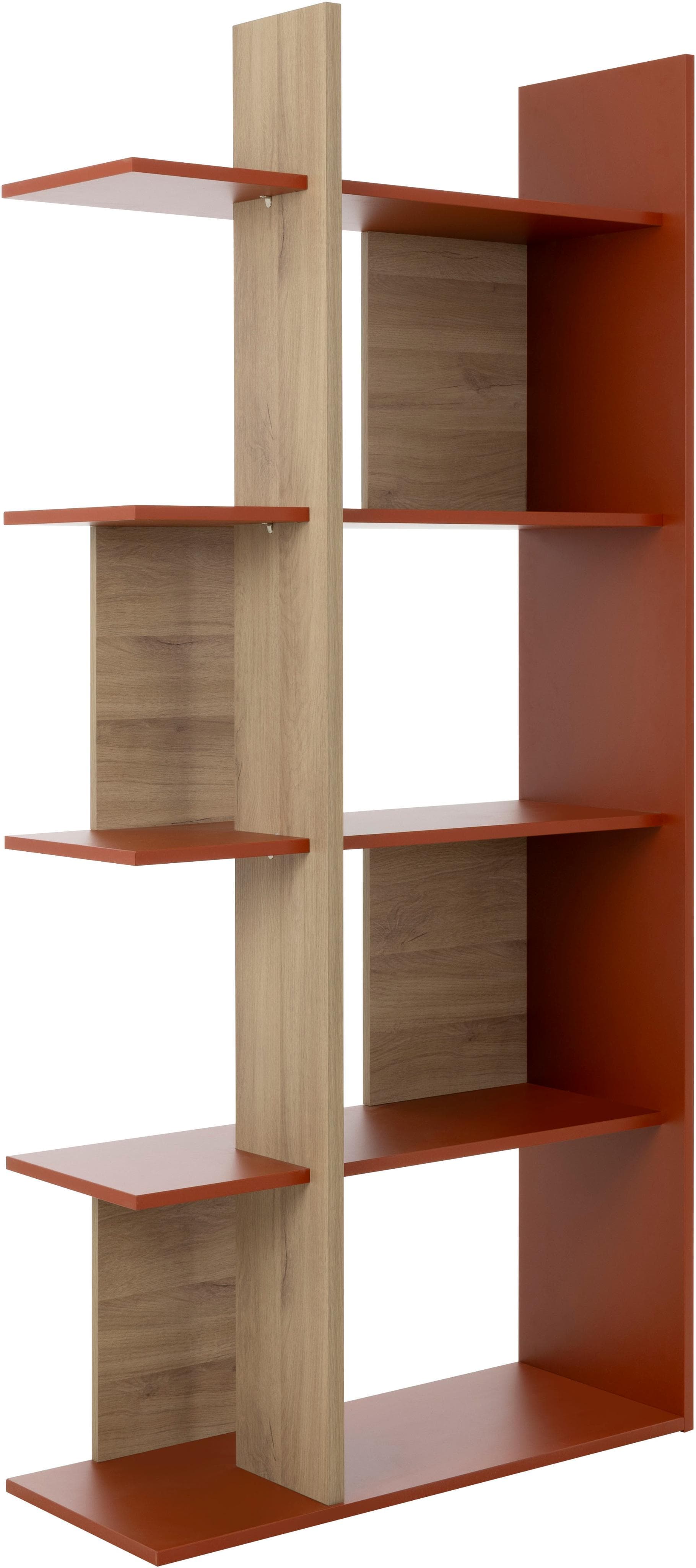 Raumteilerregal GAMI OCRA Terrakotta Eiche Nachbildung 90x36x190 cm