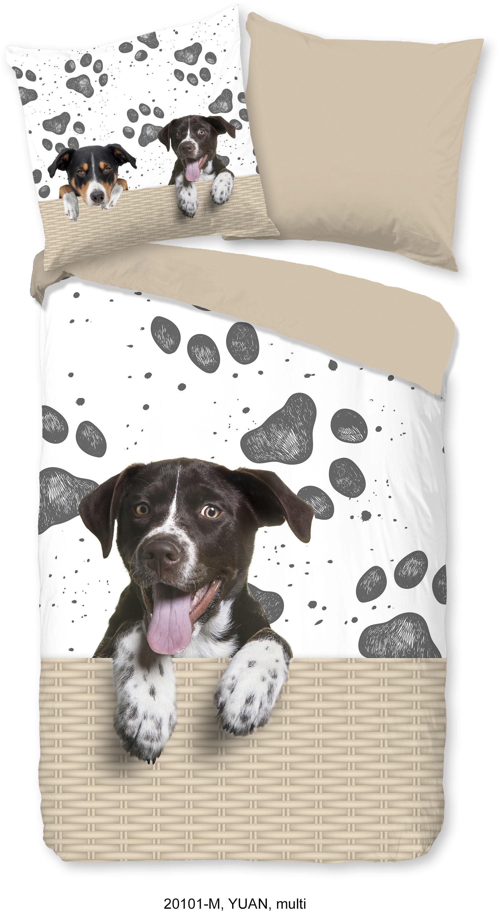 PURE Luxury Collection Kinderbettwäsche Yuan - Mikrofaser, Wendeoptik, Hundedesign