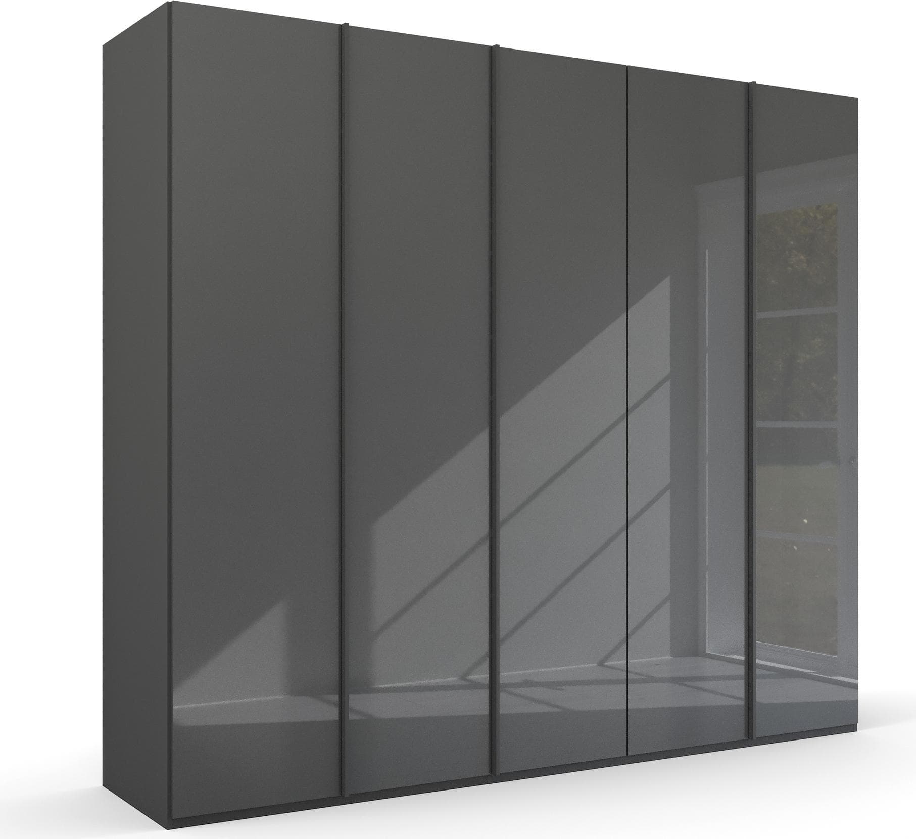 RAUCH SKAT MERIDIAN Drehtürenschrank Grau Glasfront