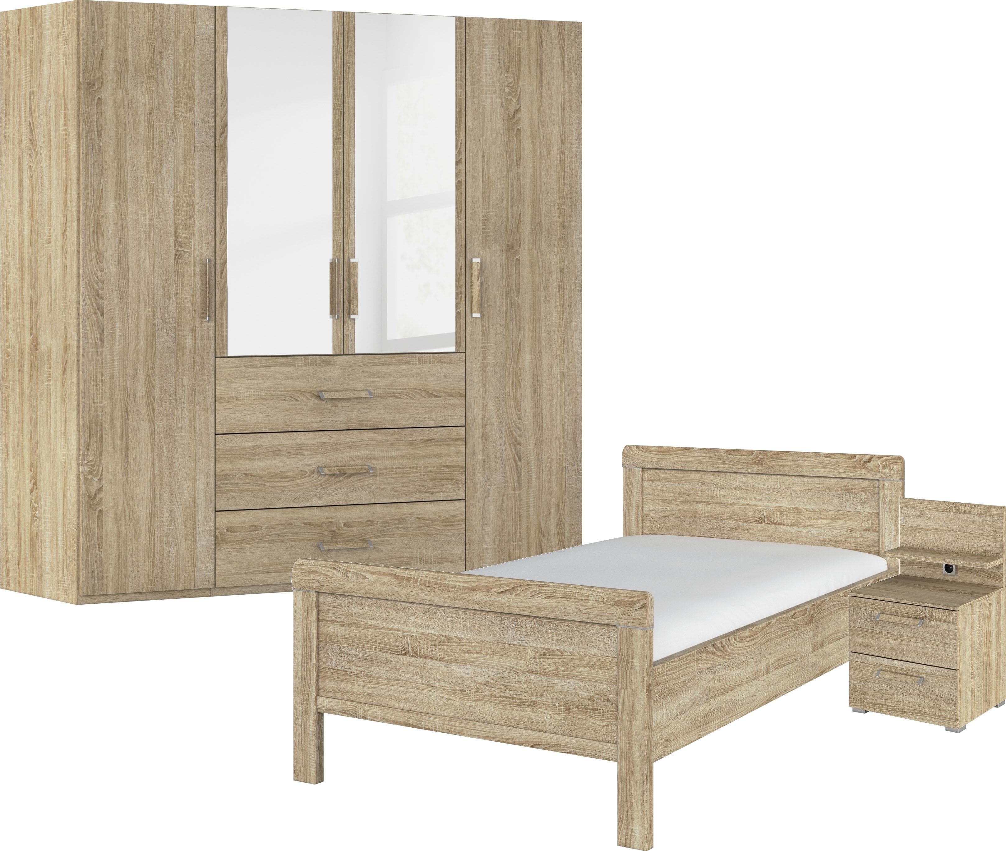 Schlafzimmer-Set Evelyn Braun Eiche Sonoma Bett 120x200cm