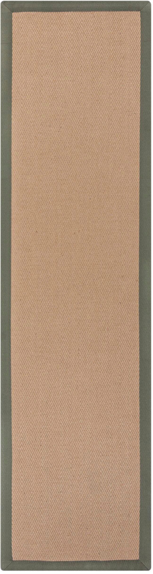 Läufer Kira Fischgrätmuster Jute Grün