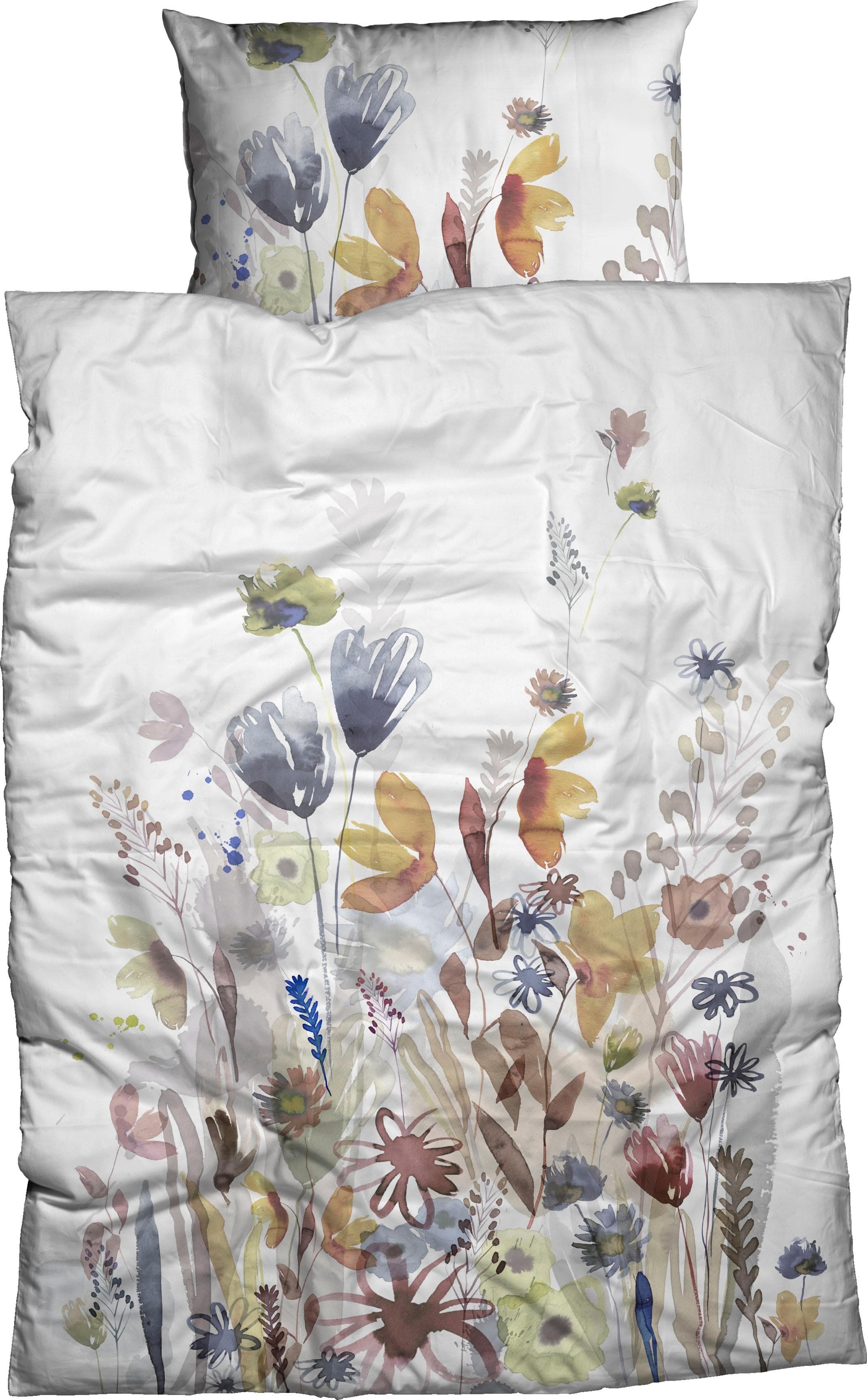 Traumhafte Bettwäsche aus Baumwolle und Satin in weiss und Pastellfarben