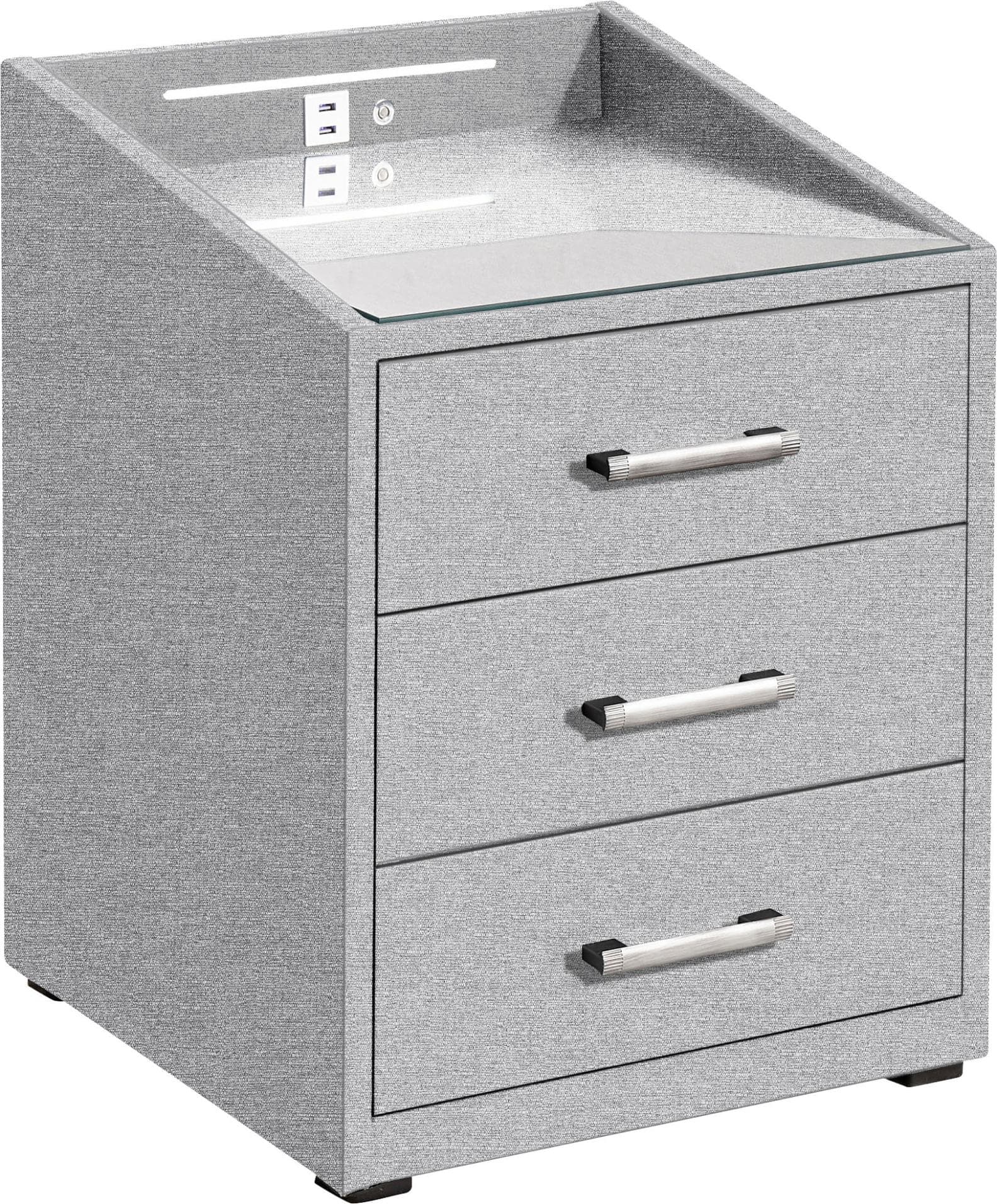 Nachtkonsole mit LED-Beleuchtung und USB/USB-C-Anschluss