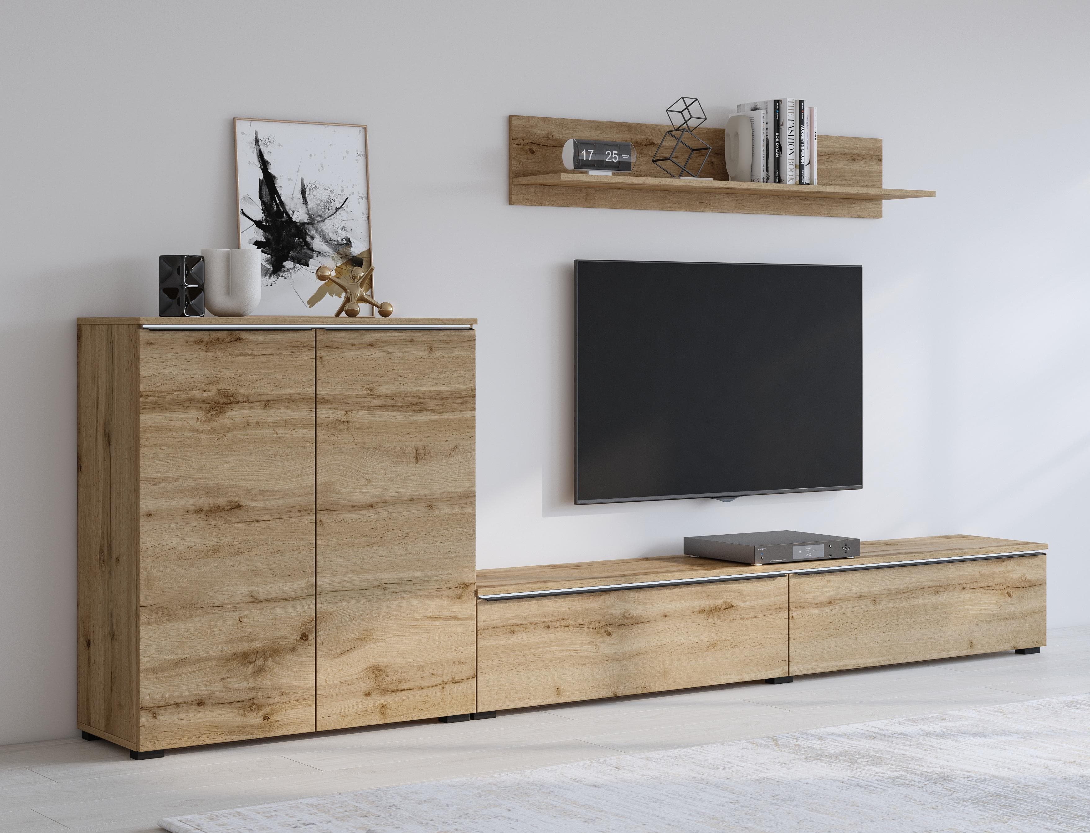 OTTO HOME Wohnwand Tana 3-tlg. Braun Eiche Modern