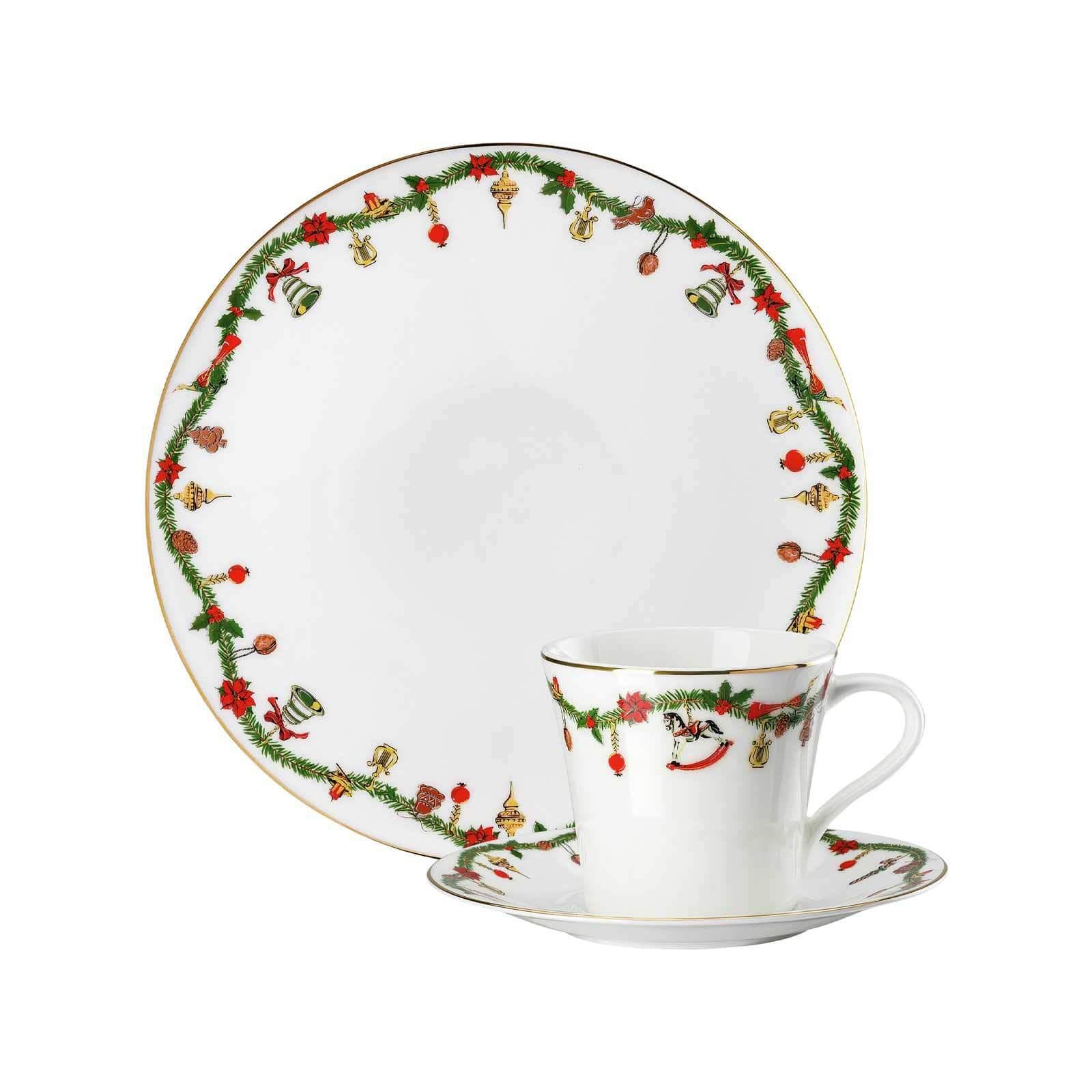 Hutschenreuther Nora Christmas Geschirr-Set 3-tlg. Rot, Grün, Gold
