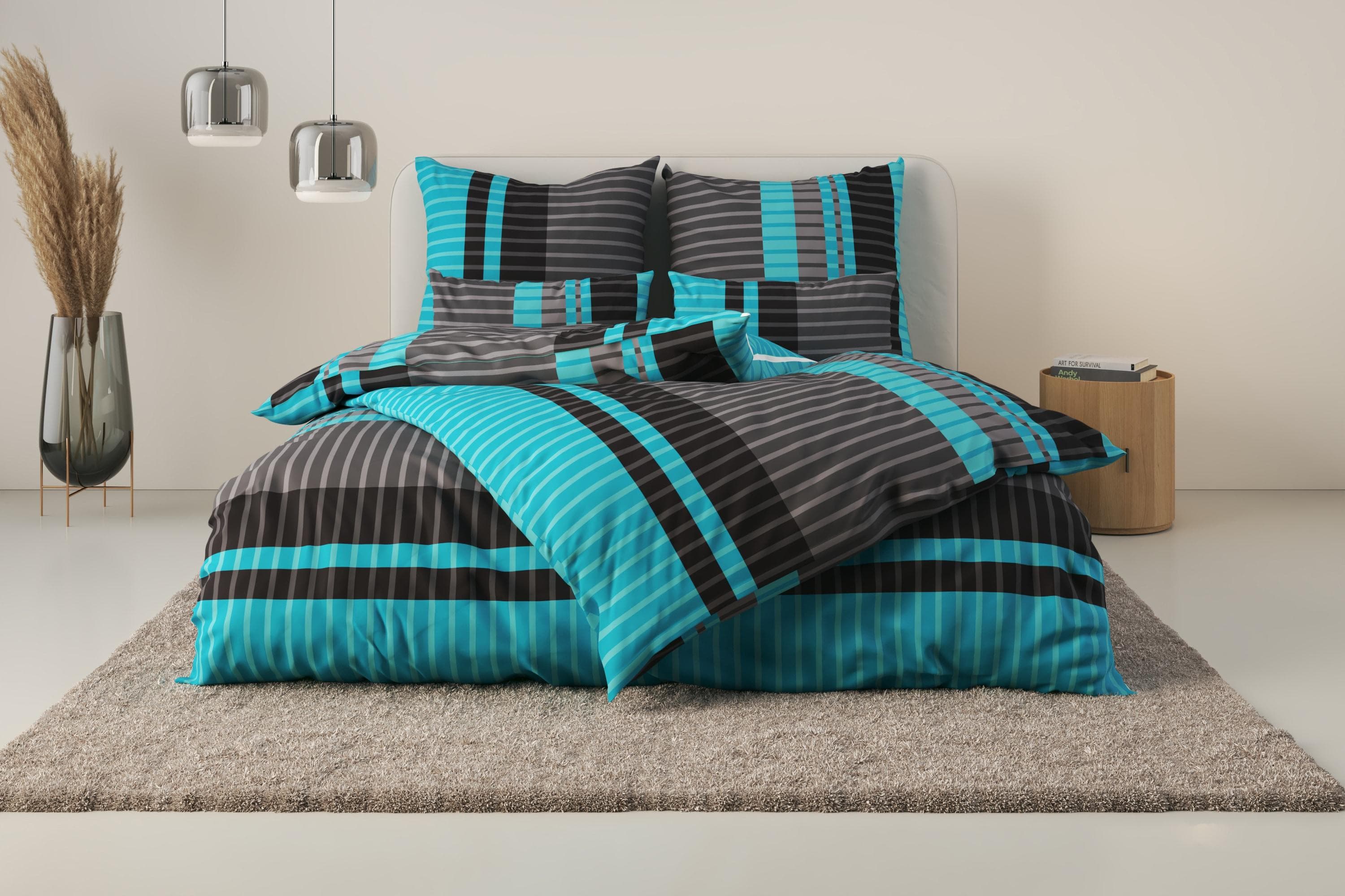 OTTO HOME Bettwäsche Philine Blau Türkis 100% Baumwolle Linon