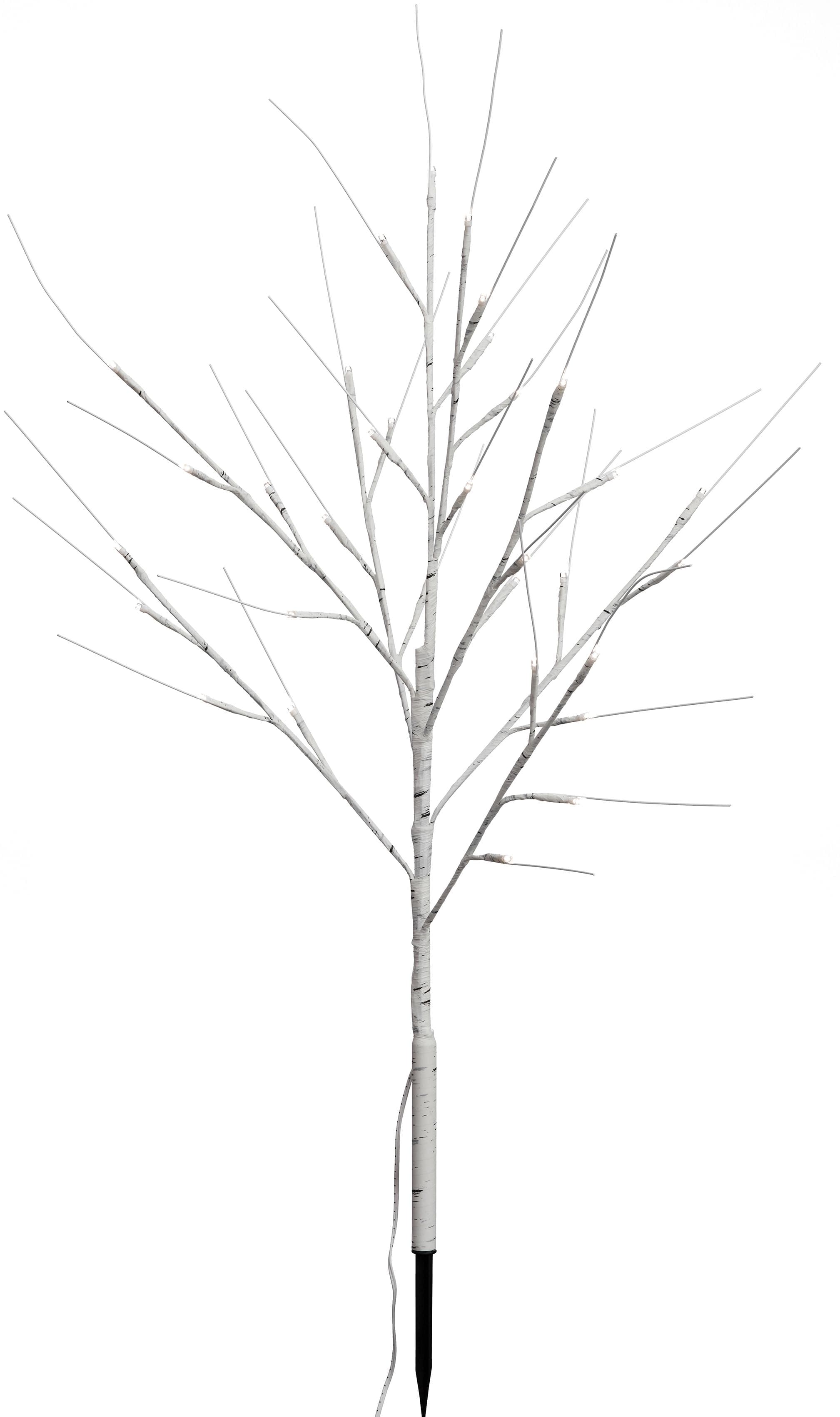 BONETTI LED Baum Weihnachtsdeko, 3 Beleuchtete Deko-Sträucher in Birkenoptik, 80 cm