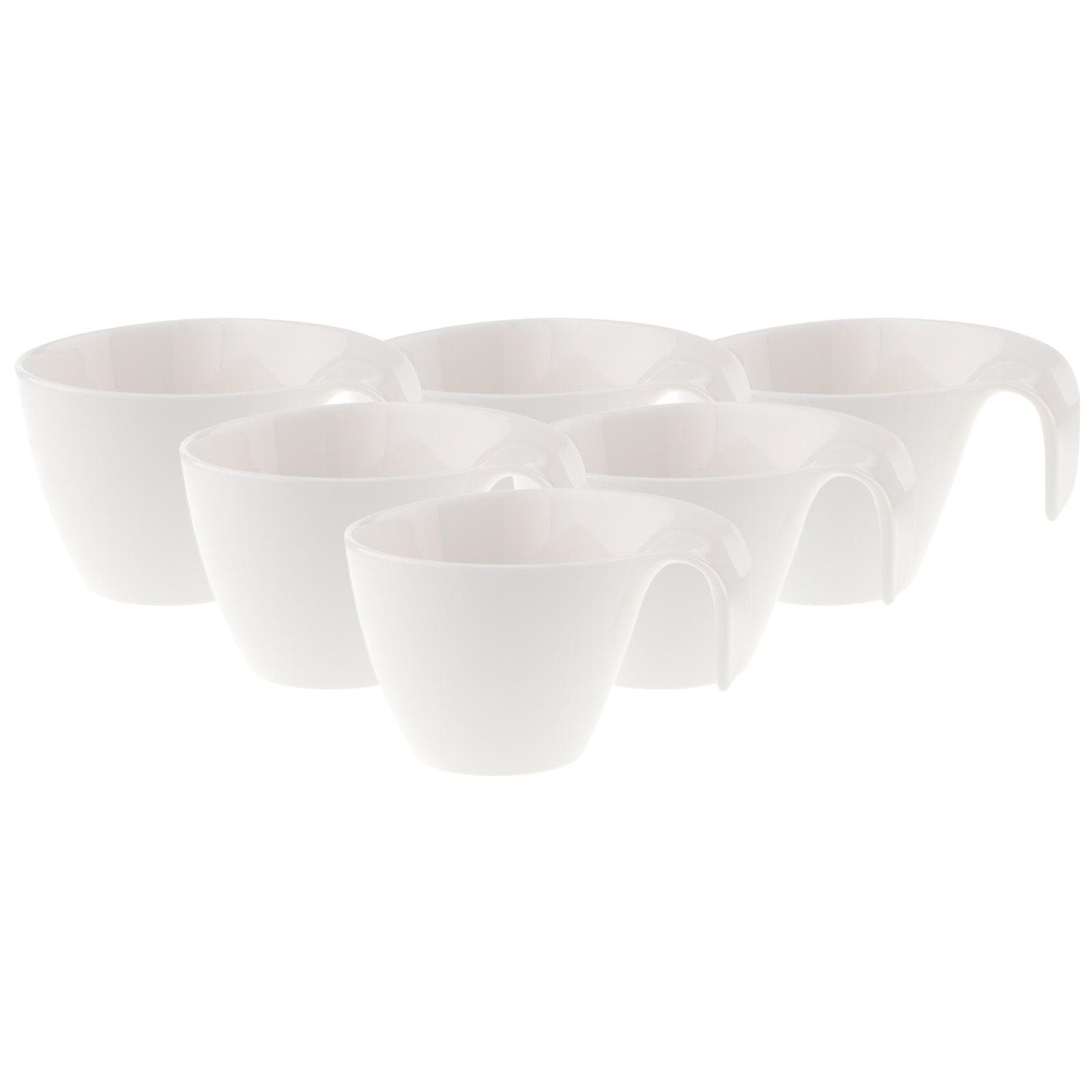 Villeroy & Boch Frühstückstassen Flow 250 ml 6er Set Weiß Porzellan