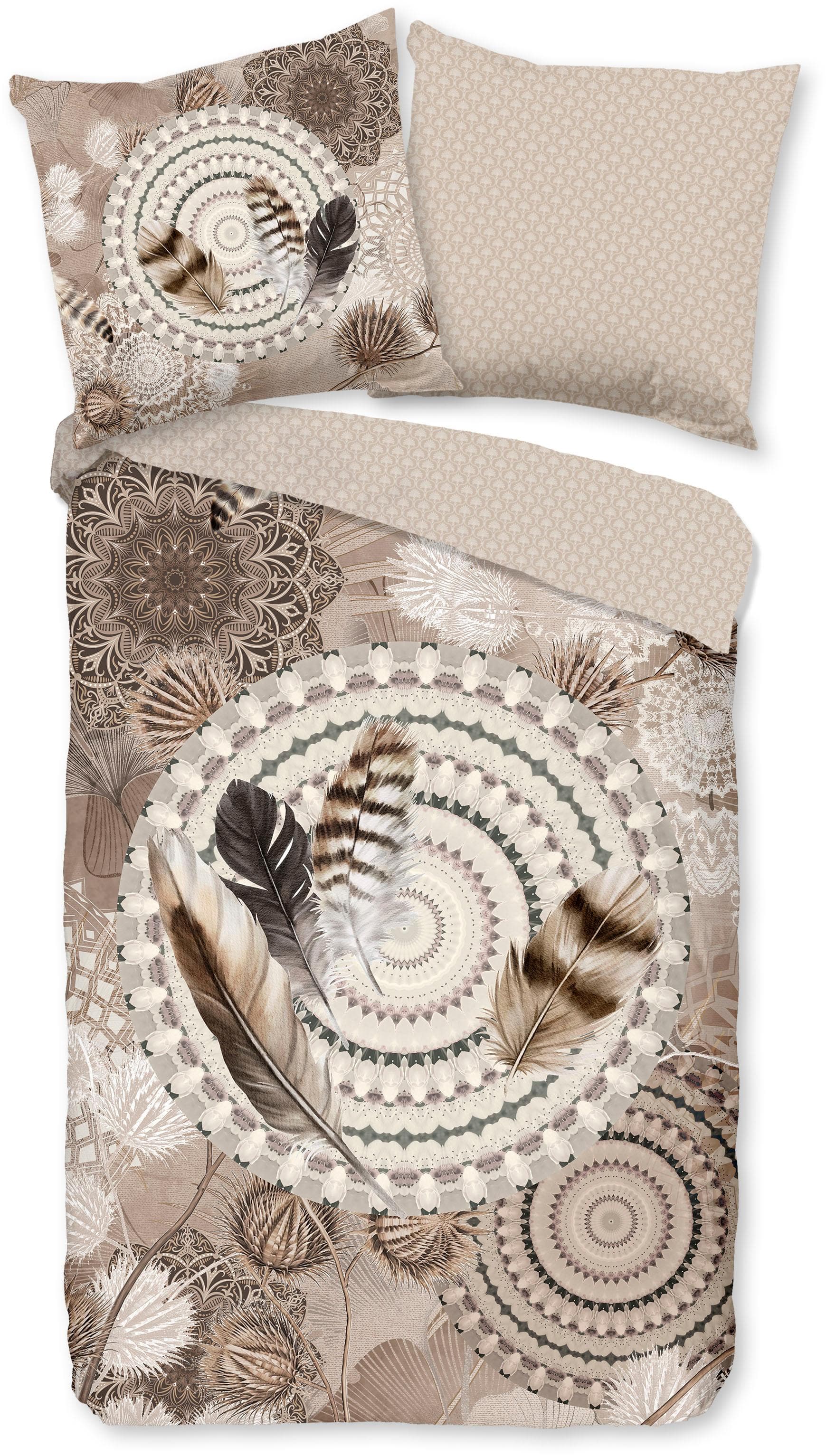 Wendebettwäsche HIP Ringhda Taupe Flanell 100% Baumwolle