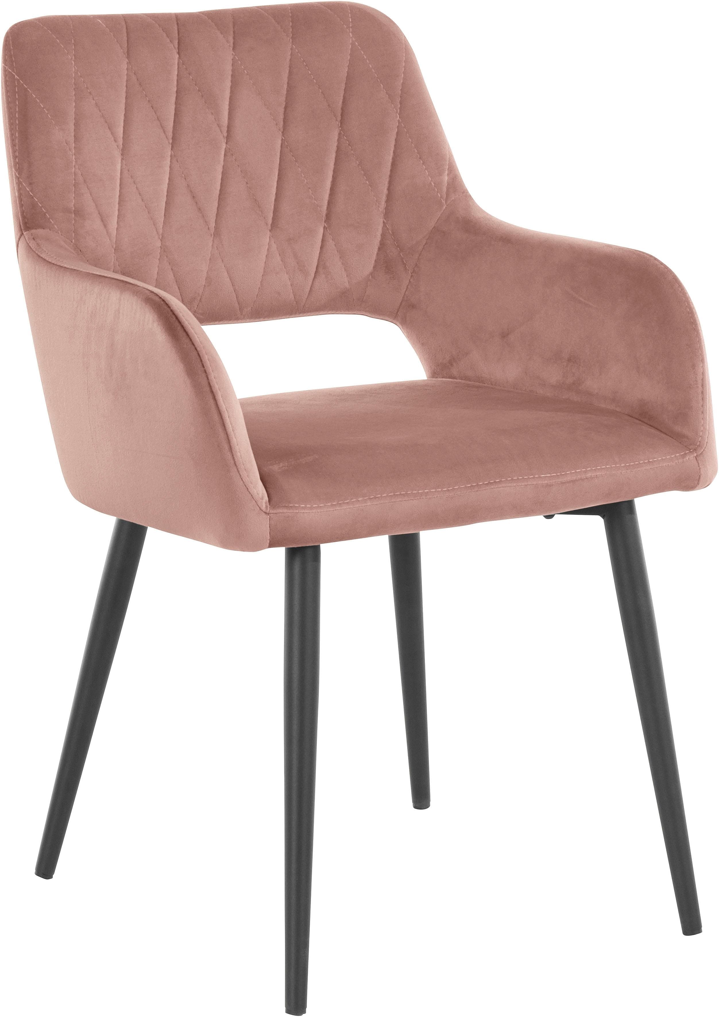 Samtsessel mit Rautensteppung - Esszimmerstuhl-Set 2er