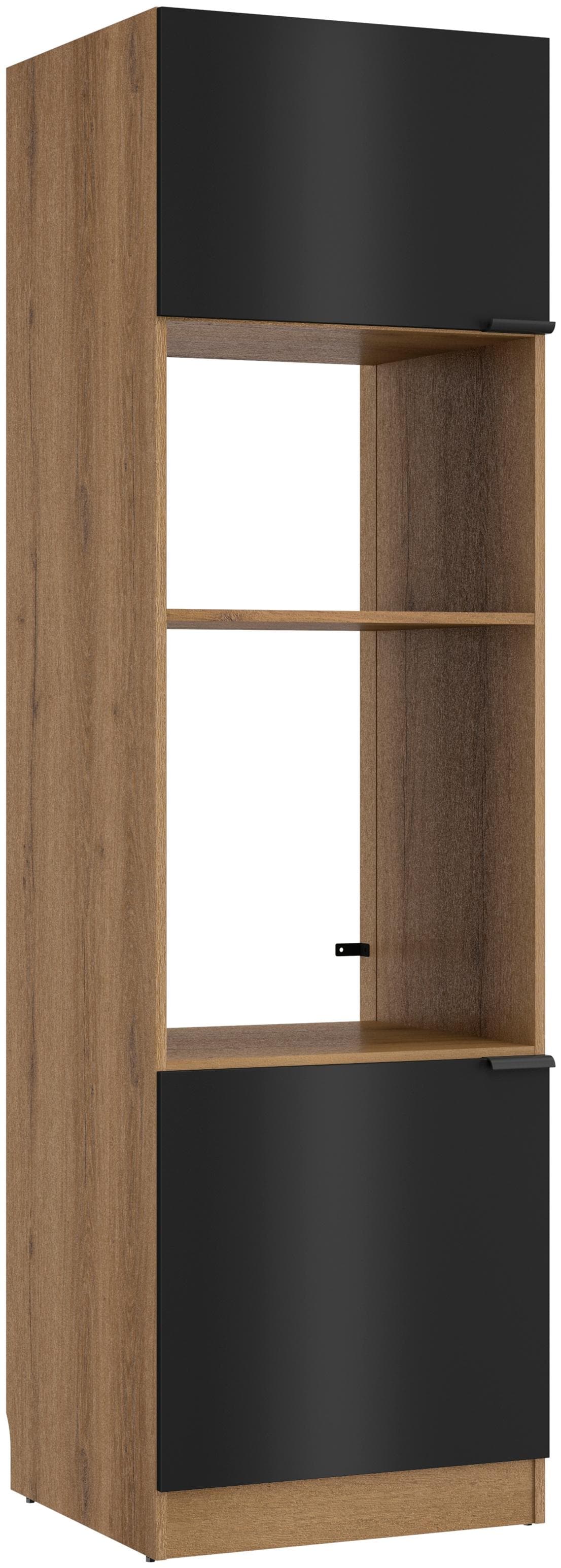 GAMI EDEN Mikrowellenumbauschrank 60cm Eiche Schwarz