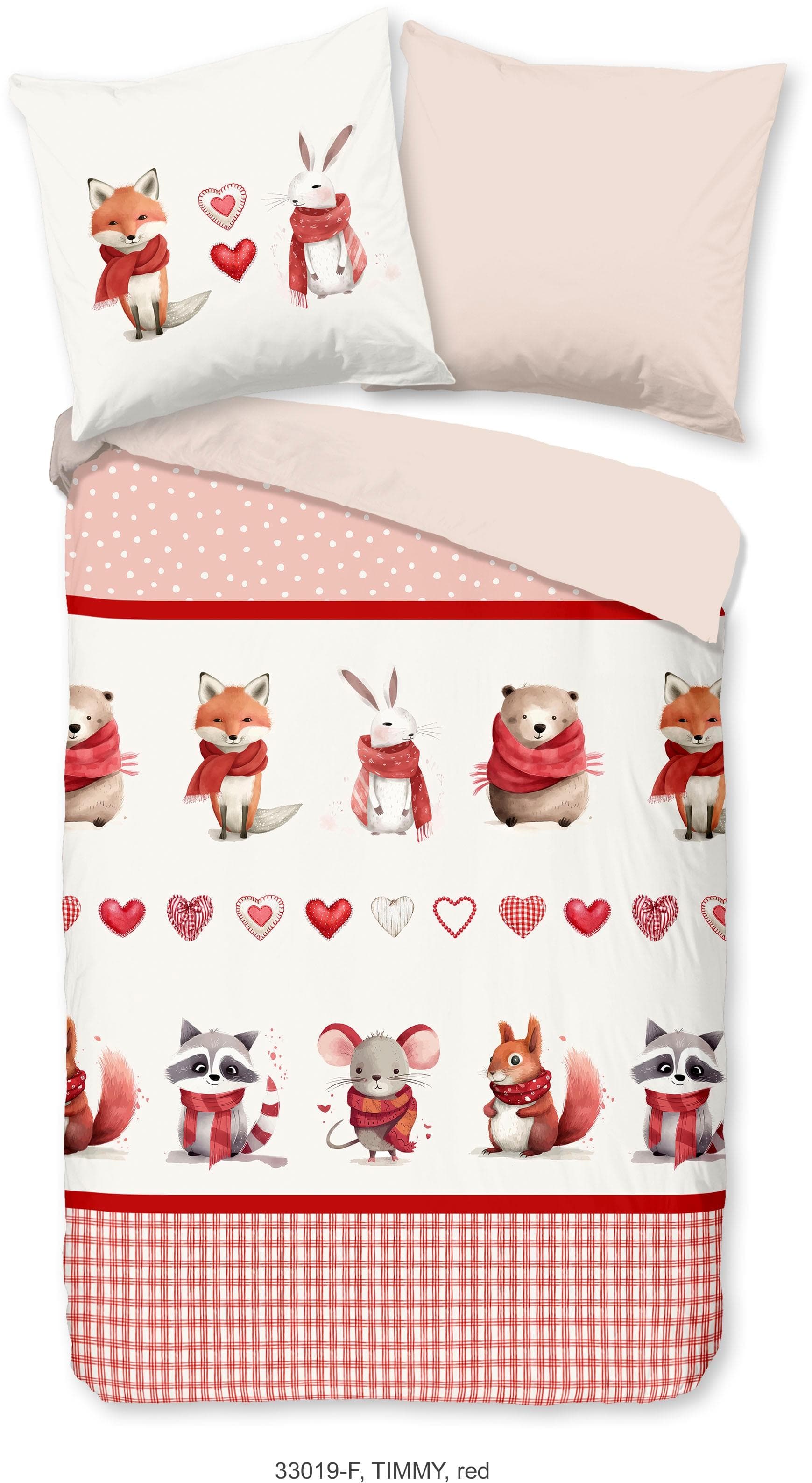 Good Morning Kinderbettwäsche Timmy Rot Flanell 135x200