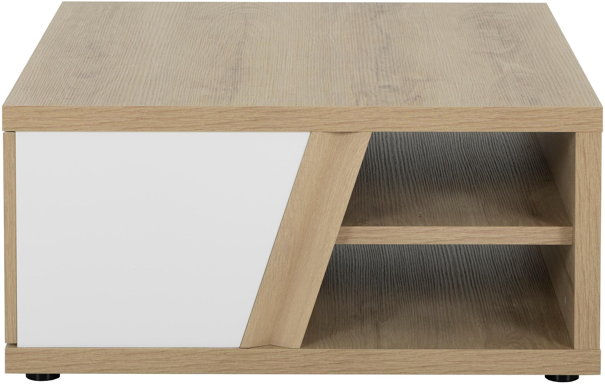 Couchtisch GAMI EPURA Weiß Eiche Nachbildung 81x81x39 cm