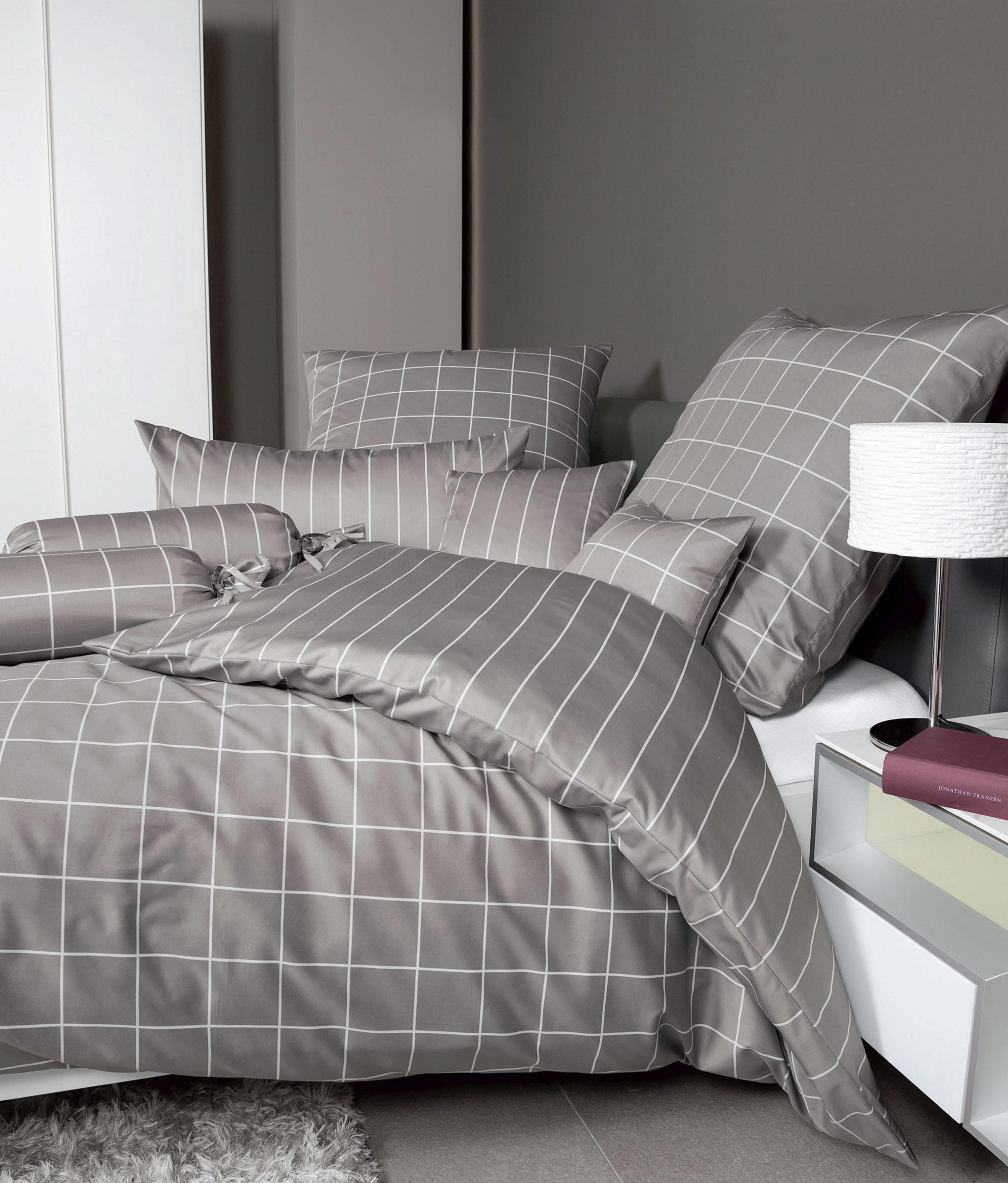 Janine Wendebettwäsche Modernclassic 39025 Braun Mako-Satin