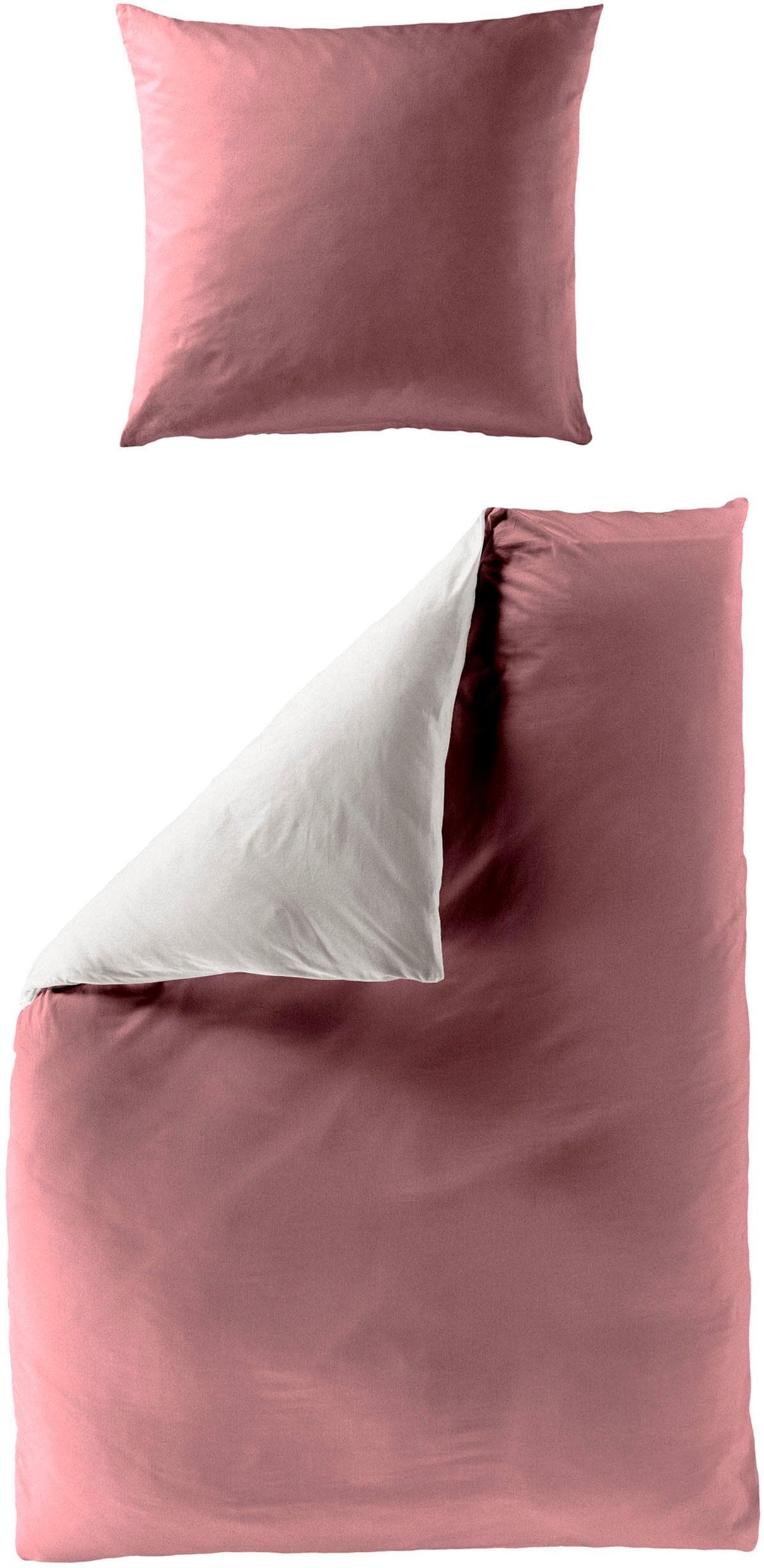 Bierbaum Wendebettwäsche Modern Uni Rosa Renforcé 135x200 cm