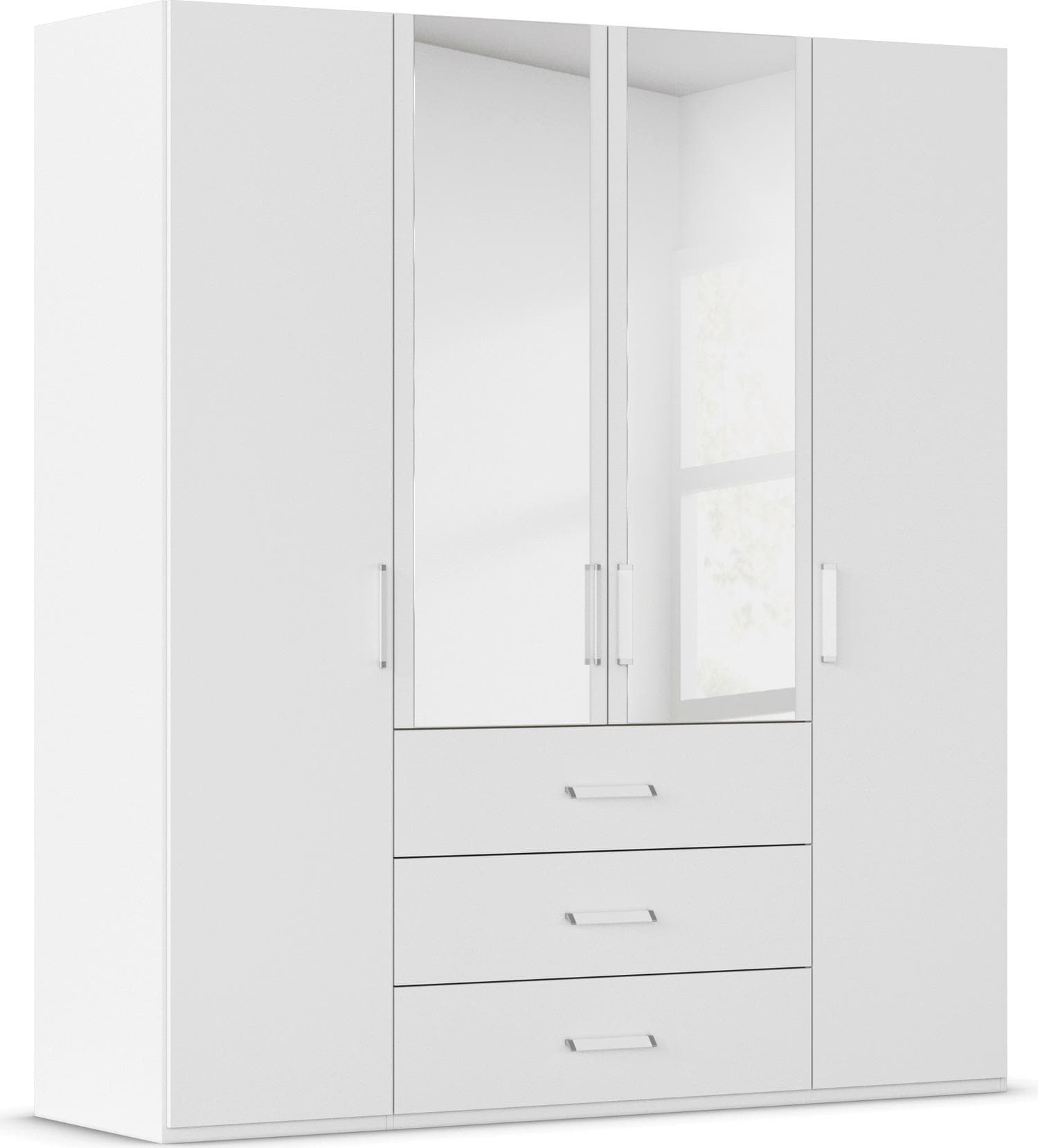 rauch Drehtürenschrank Kleiderschrank Schrank Garderobe Schlafzimmerschrank EVELYN (in 2 Höhen 197 oder 210 cm erhältlich) in elegantem Stil mit Schubladen 3 Breiten und 2 Höhen MADE IN GERMANY
