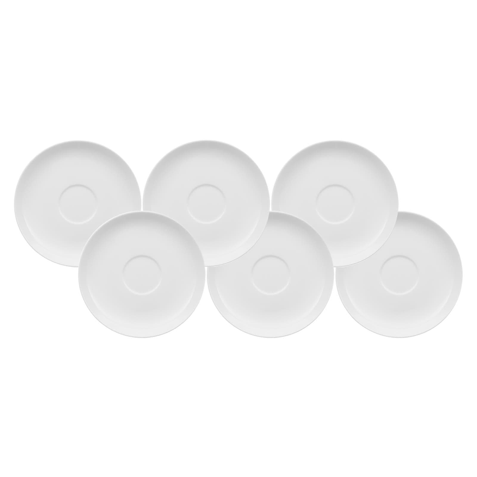 Villeroy & Boch Café au lait-/ Suppenuntertasse Royal 18 cm 6er Set Weiß