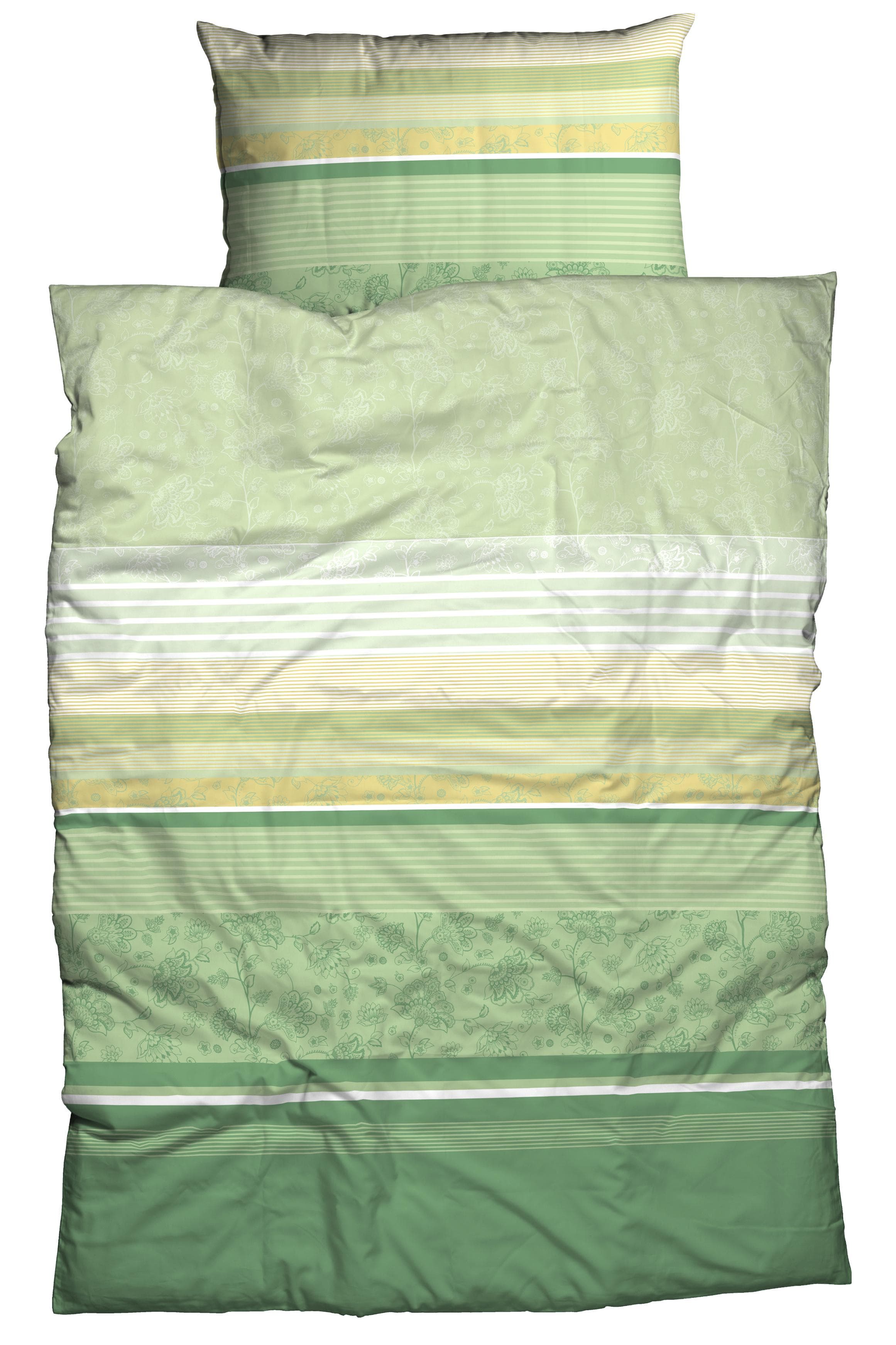 CASATEX Bettwäsche Teri Grün Satin 100% Baumwolle