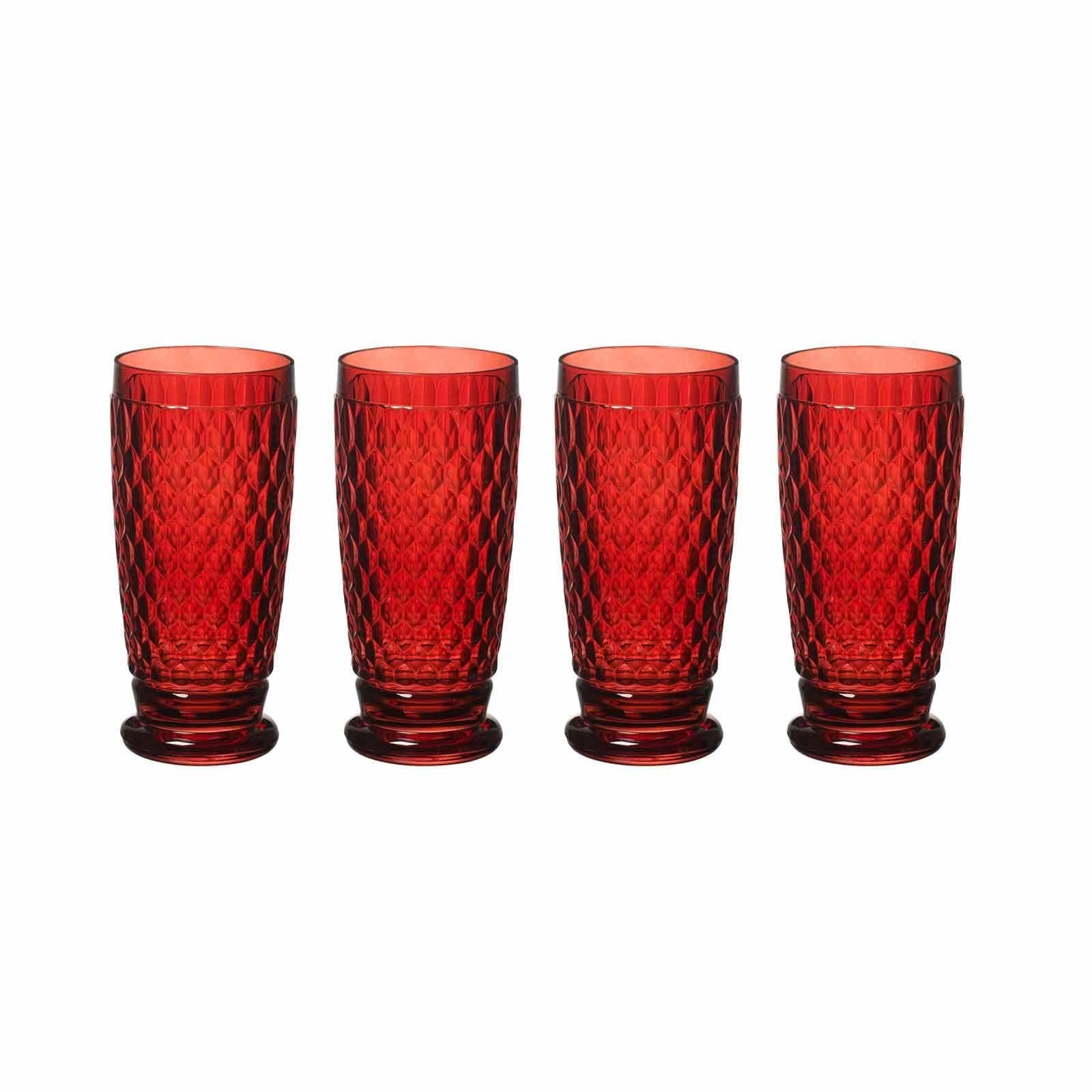 Villeroy & Boch Longdrinkglas Boston Coloured 400 ml 4er Set Rot