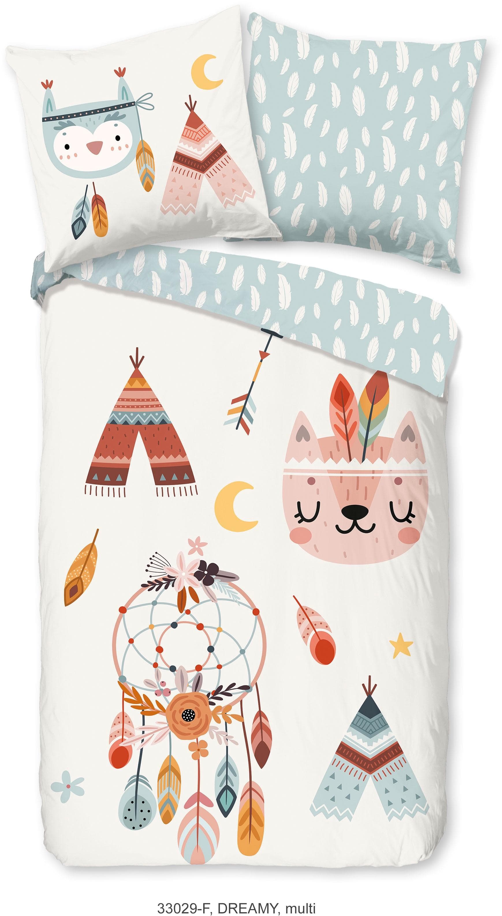 Good Morning Kinderbettwäsche Dreamy Bunt Flanell Wendebettwäsche