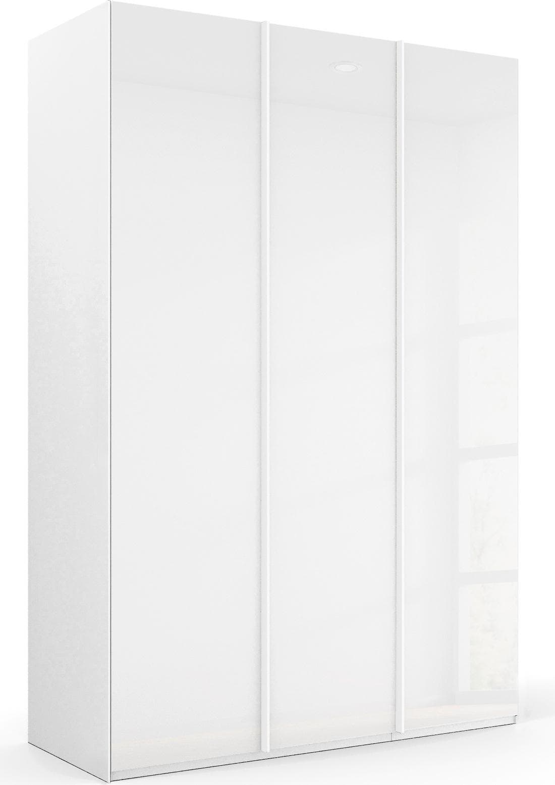 Drehtürenschrank mit Glasfront & Innenspiegel - 4 Schubladen