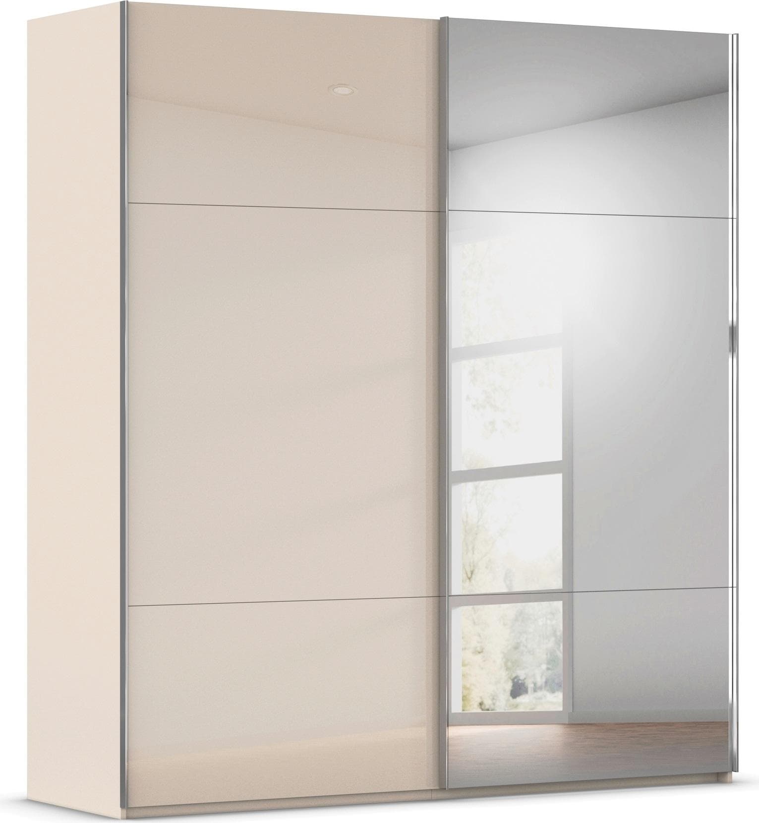 Rauch Schwebetürenschrank Contido Beige Glas Spiegel