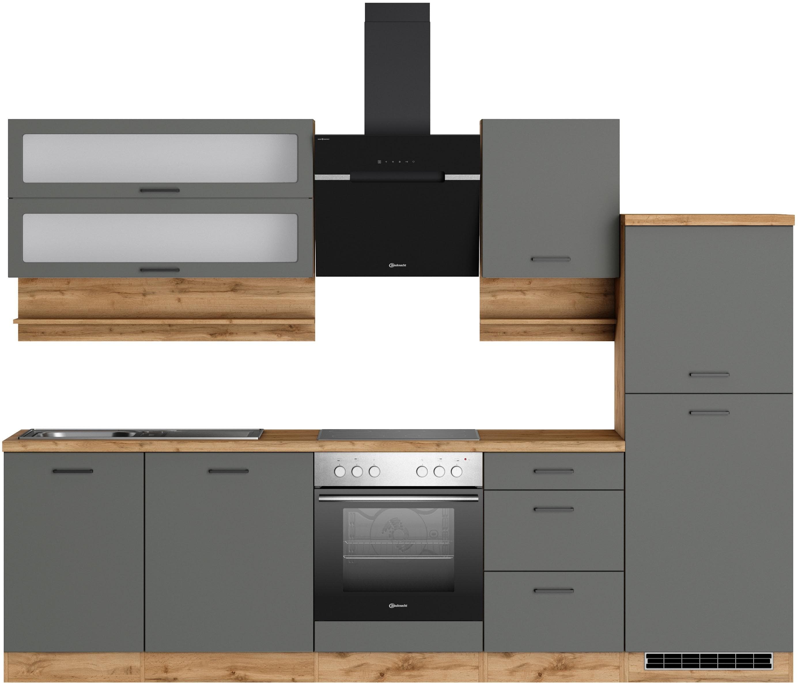 KOCHSTATION Küchenzeile Betty: Elektrogeräte von Bauknecht, Wotaneichefarben