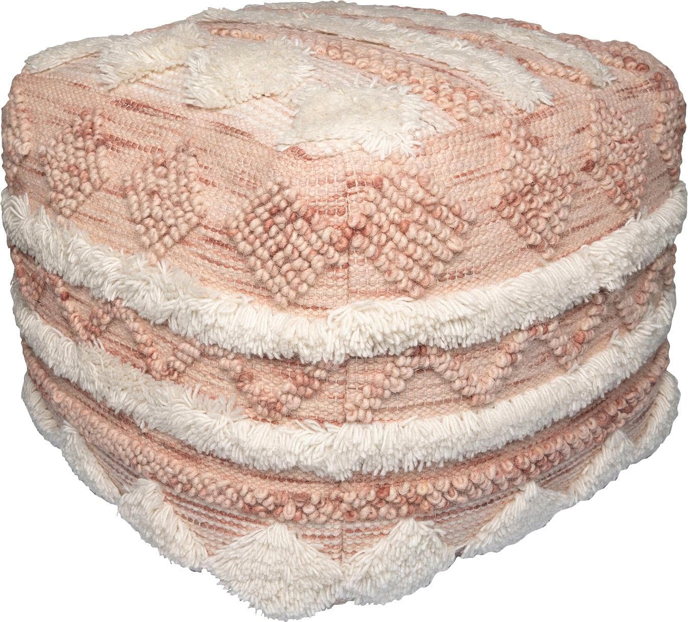 KAYOOM Pouf Bohist 225 Rosa Creme Handgefertigt
