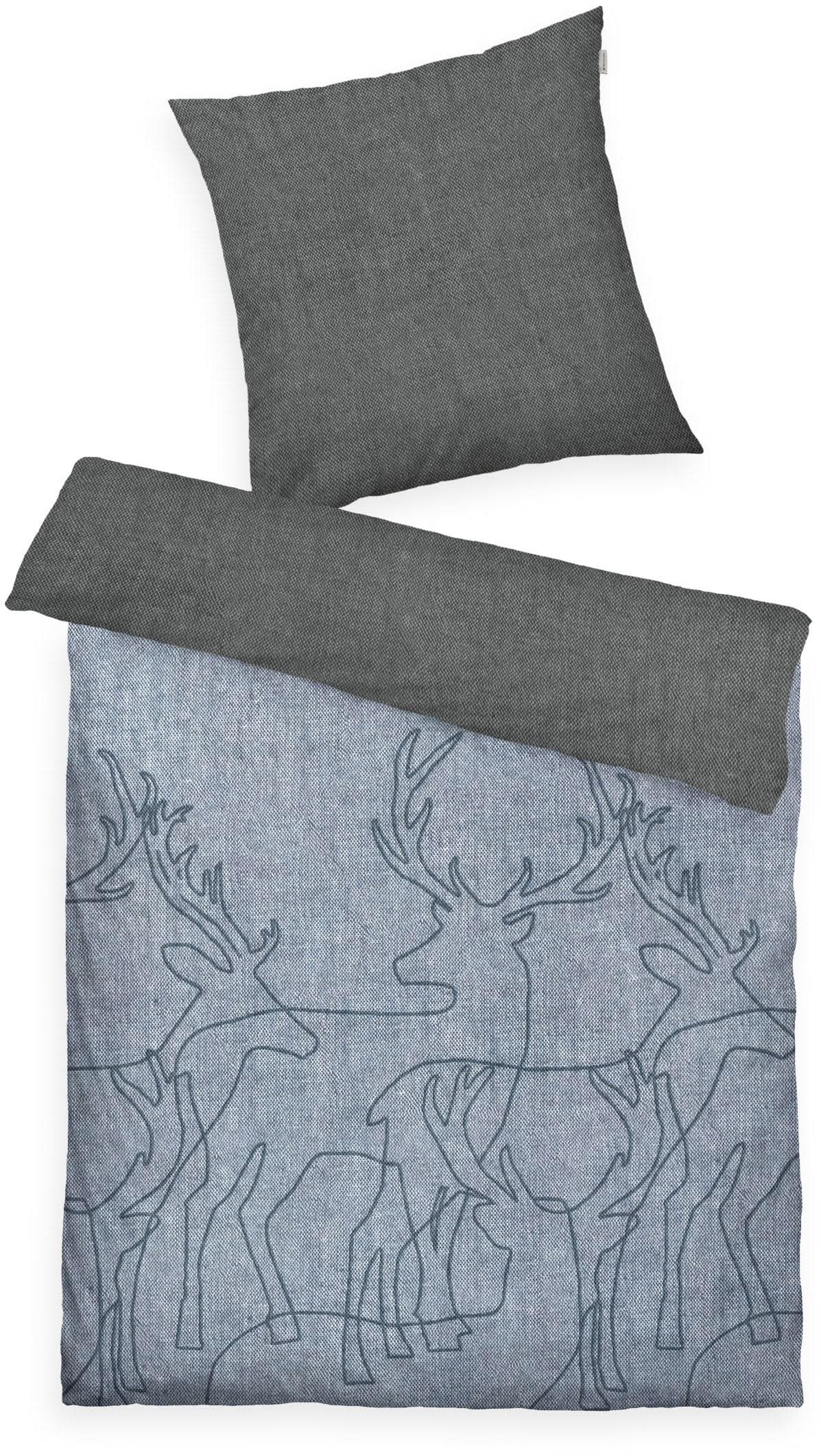 Tom Tailor Flanell Bettwäsche Rentiermuster Unisex