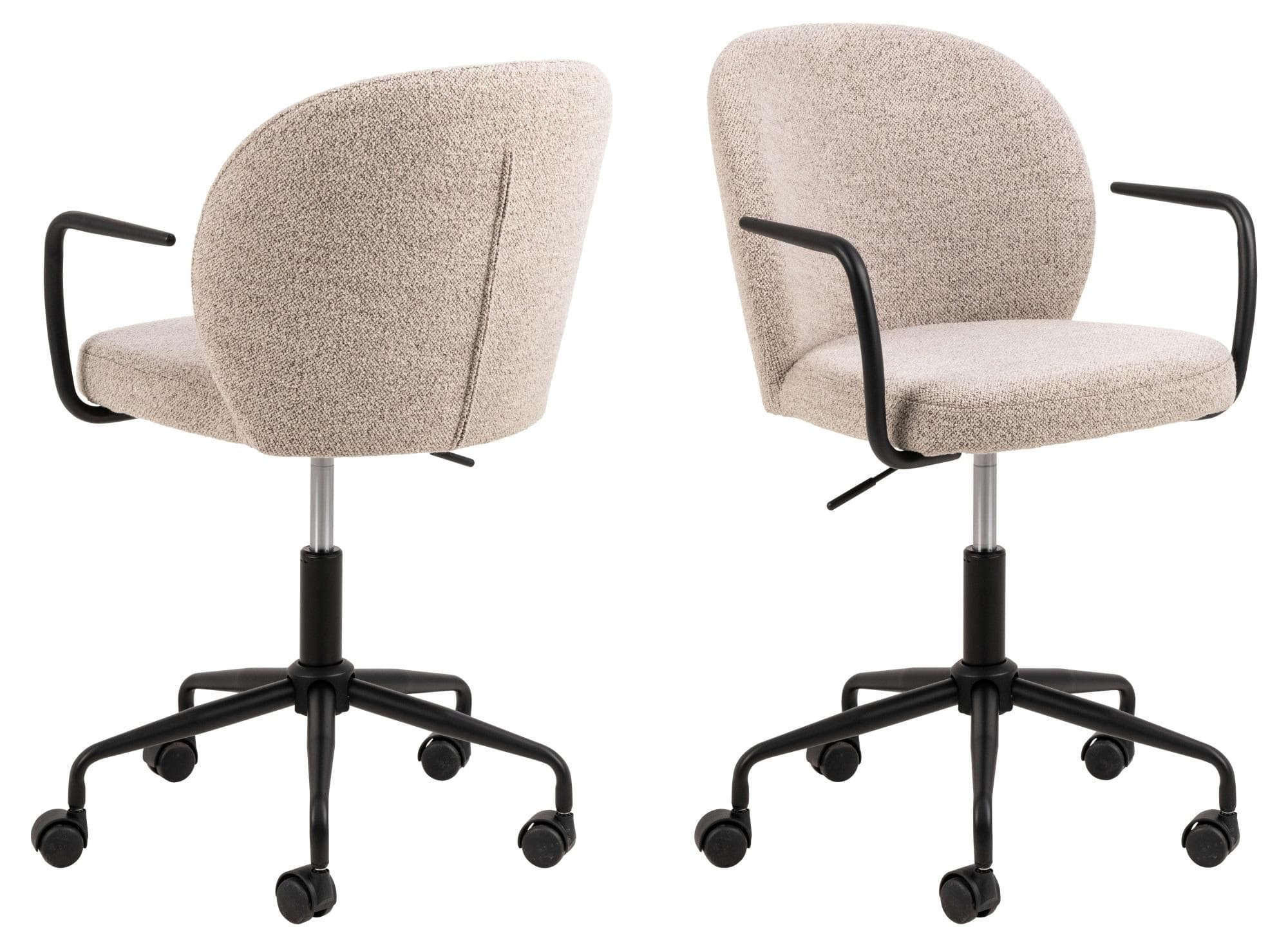 ACTONA GROUP Patricia Schreibtischstuhl Beige/Schwarz Stoff 5-Stern-Gestell