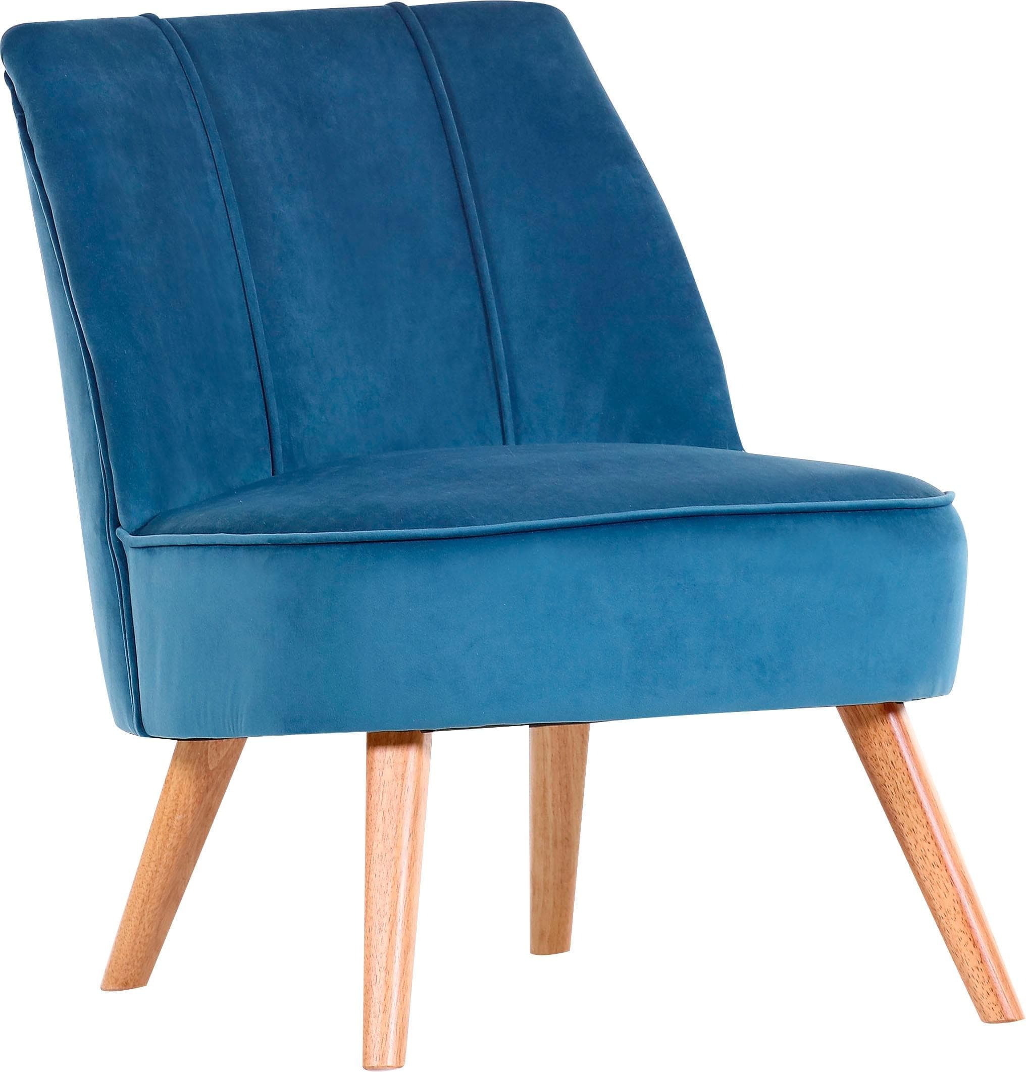 Gutmann Factory Loungesessel Fred Blau Samt-Optik