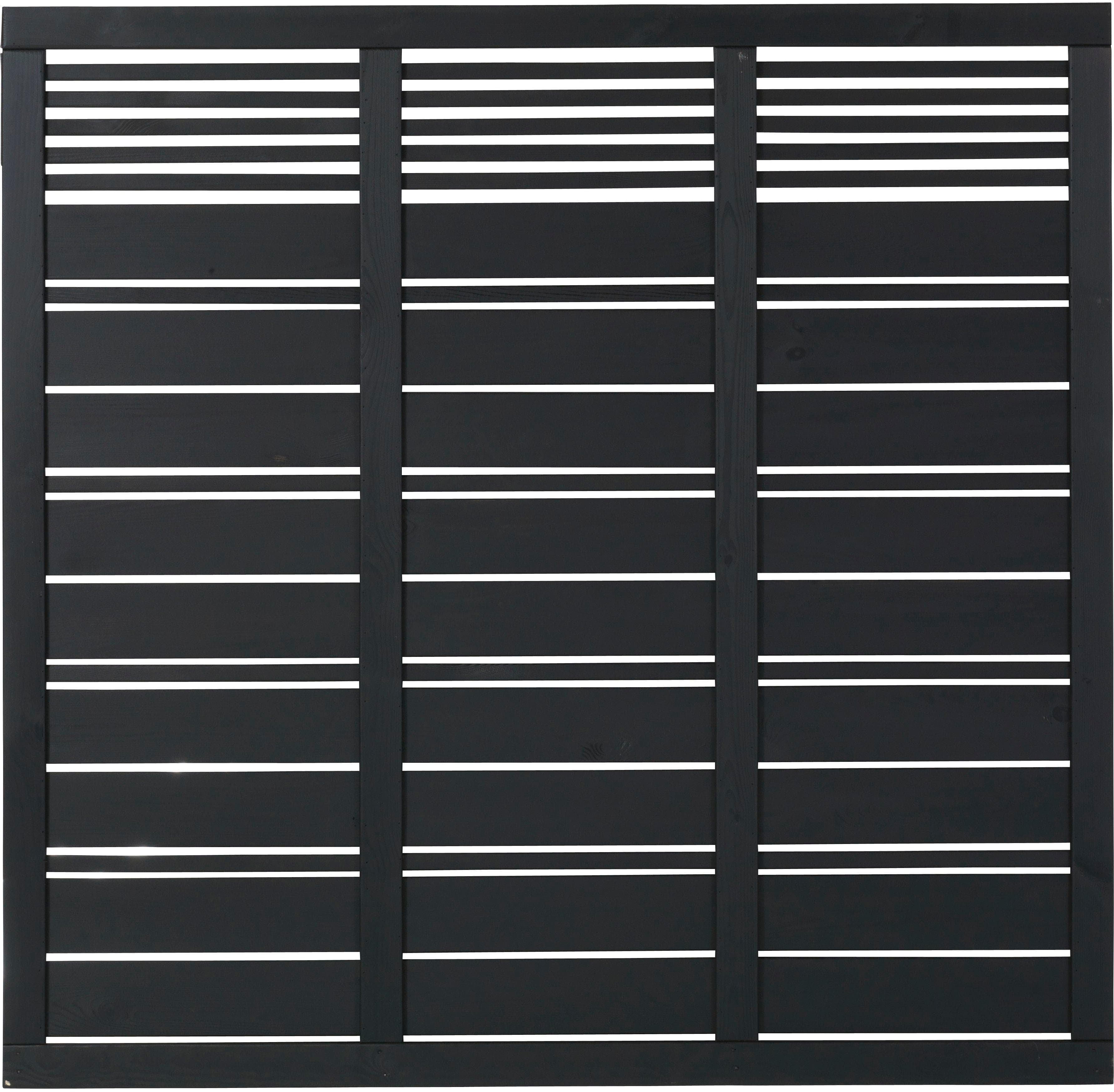 Sichtschutzelement PLUS Silence Schwarz Massivholz Stahl Zaunelemente