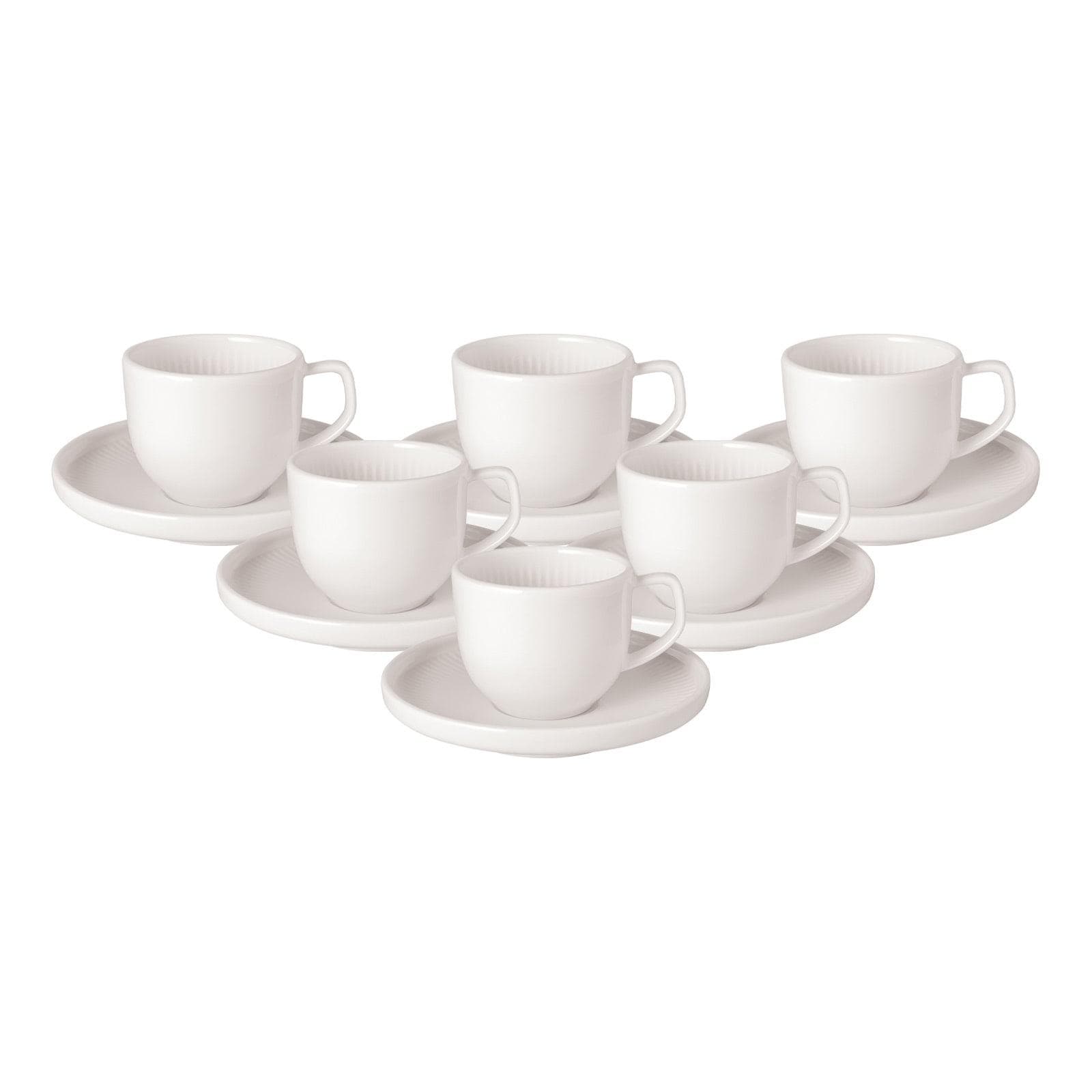 Villeroy & Boch Espressotassen Afina 50 ml 6er Set Weiß