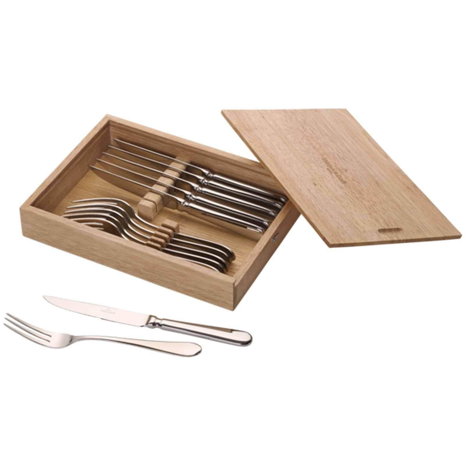 Besteck-Set aus Edelstahl in Silber