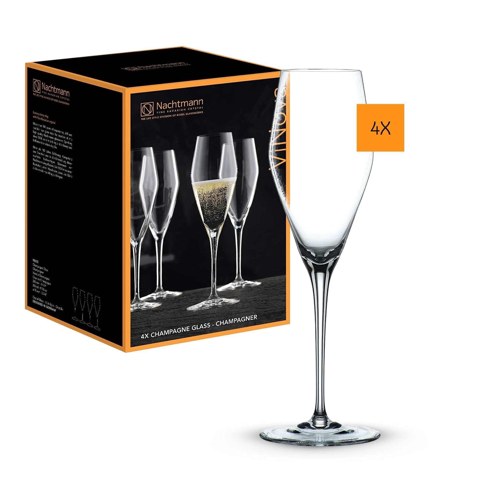 Nachtmann ViNova Champagnergläser 4er Set Kristallglas Transparent