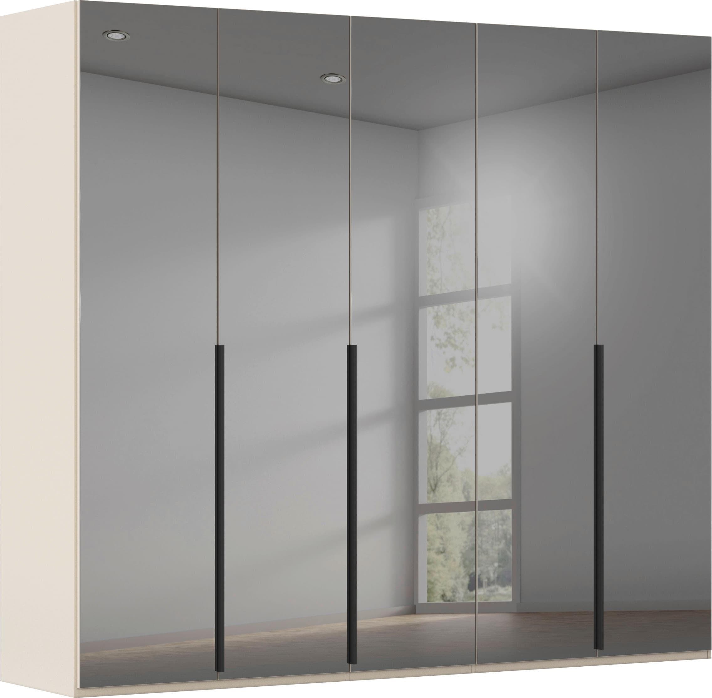 Drehtürenschrank RAUCH Kleiderschrank Garderobe Wäscheschrank Beige Grauspiegel