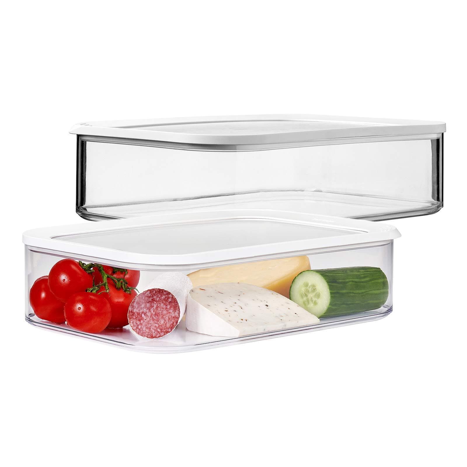 Mepal Frühstücksdose XXL Modula 4800 ml 2er Set Weiß Lebensmittelaufbewahrungsbehälter