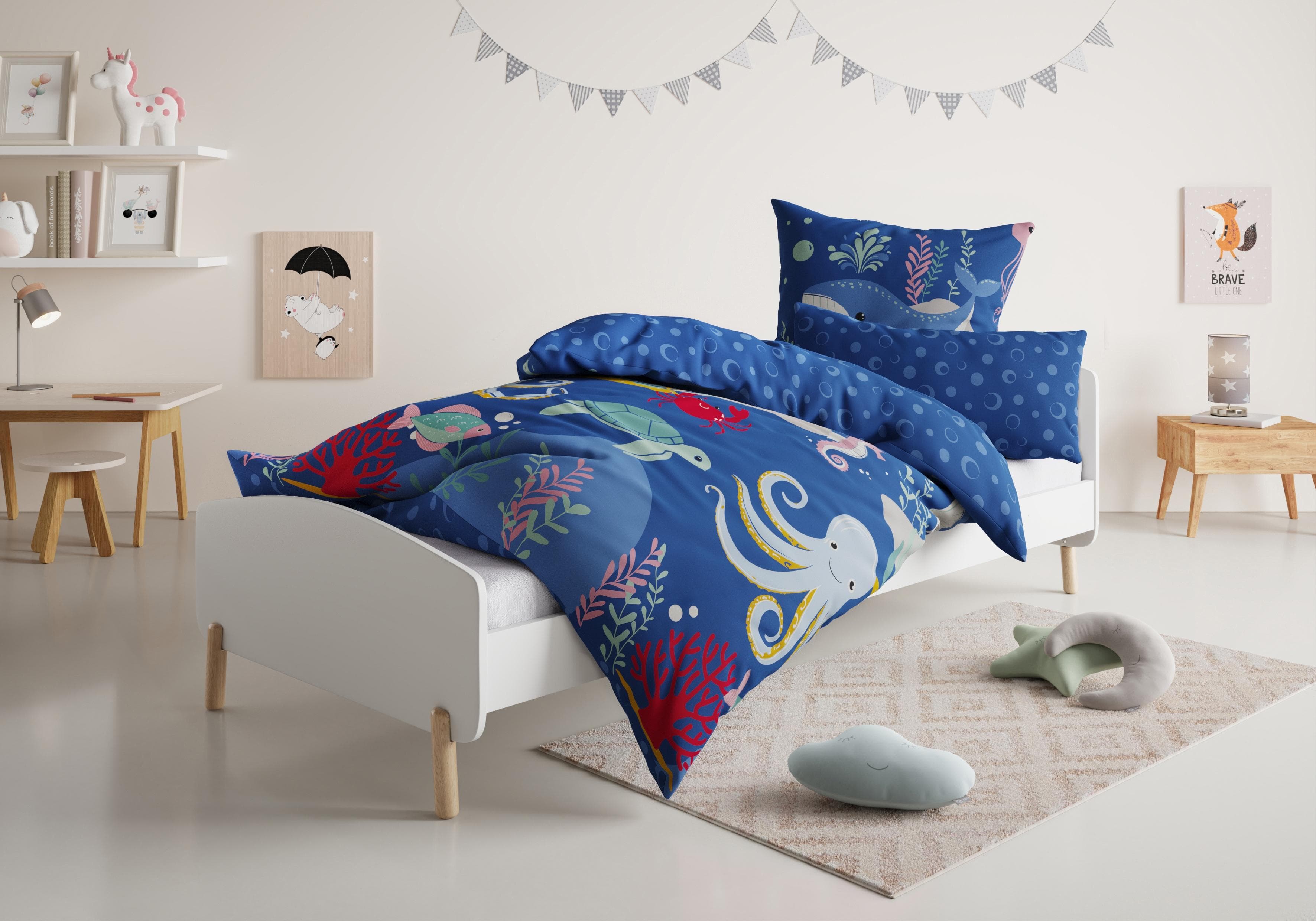 OTTO HOME Kinderbettwäsche Cuddlee Unterwasserwelt Renforcé
