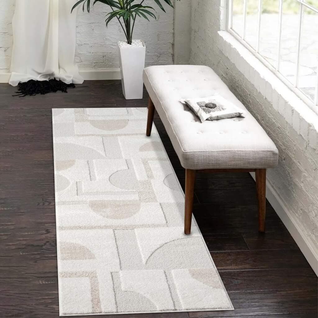 CARPET CITY Teppich LOUNGE 9992 Beige Kurzflor Hoch-Tief-Struktur