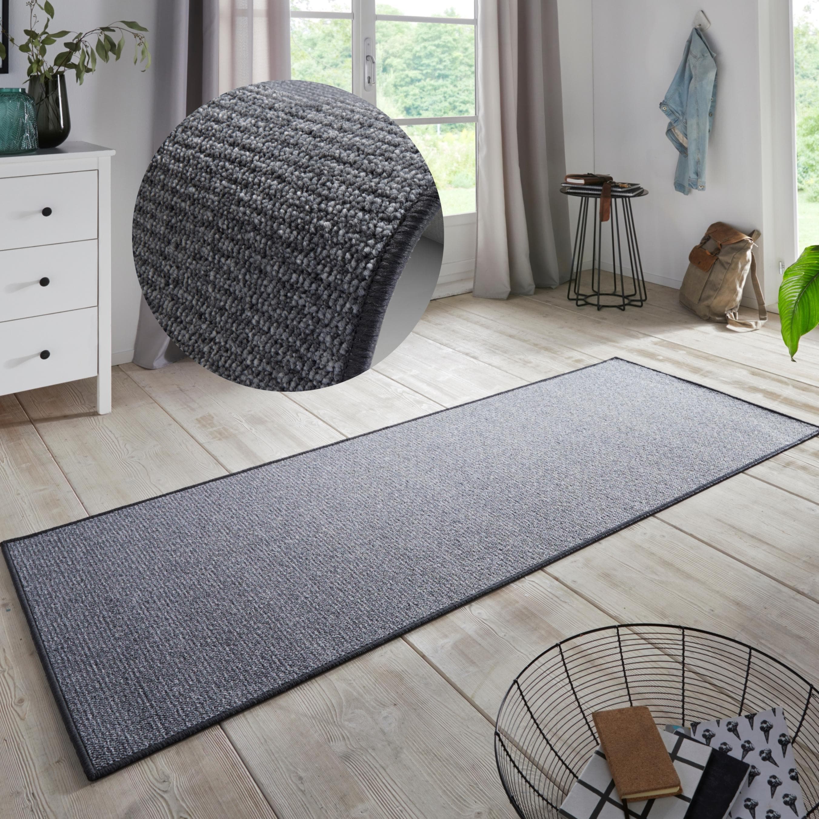 Hanse Home Läufer Bouclé Grau Sisal Optik