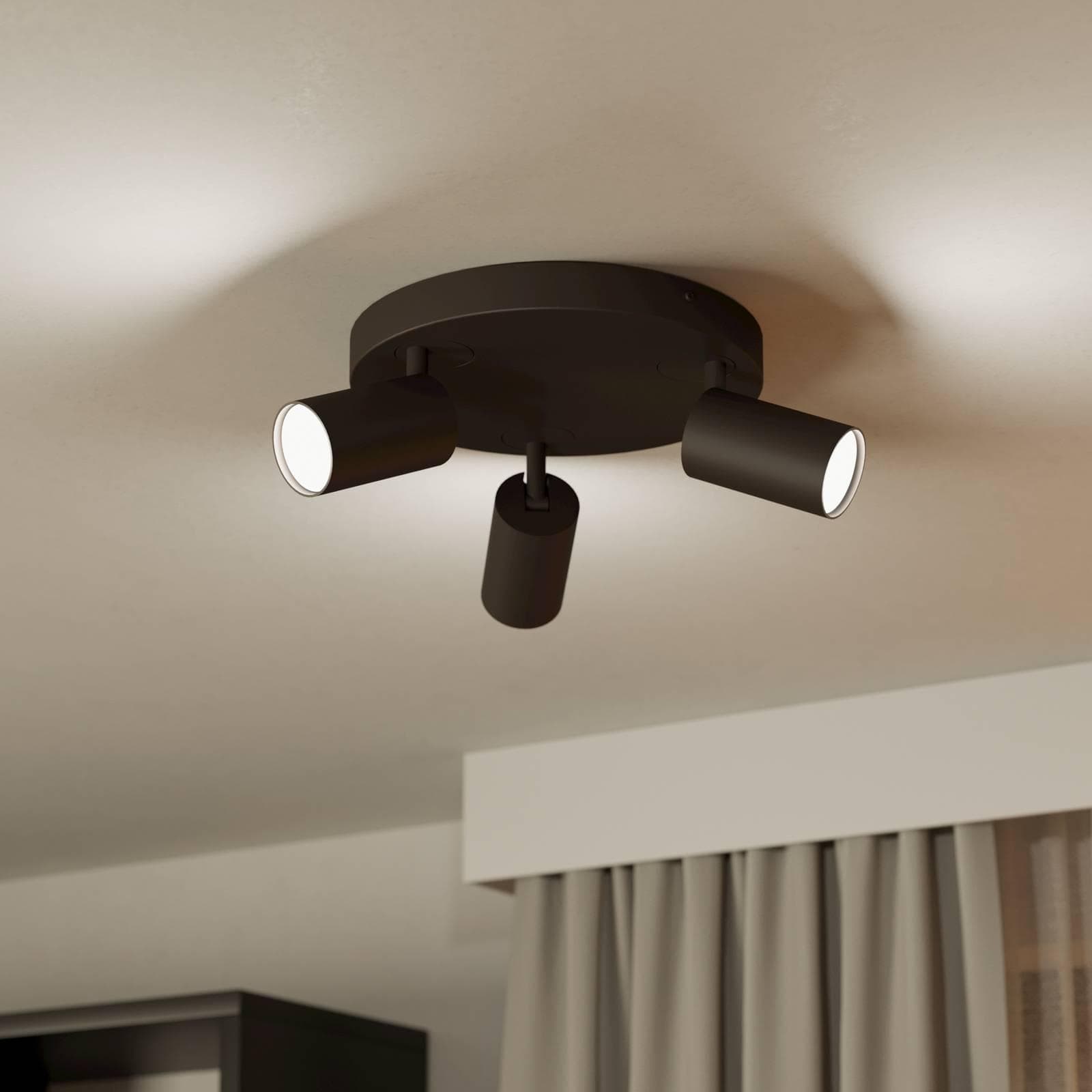 EGLO connect Telimbela-Z Deckenspot 3fl. Schwarz Smart LED