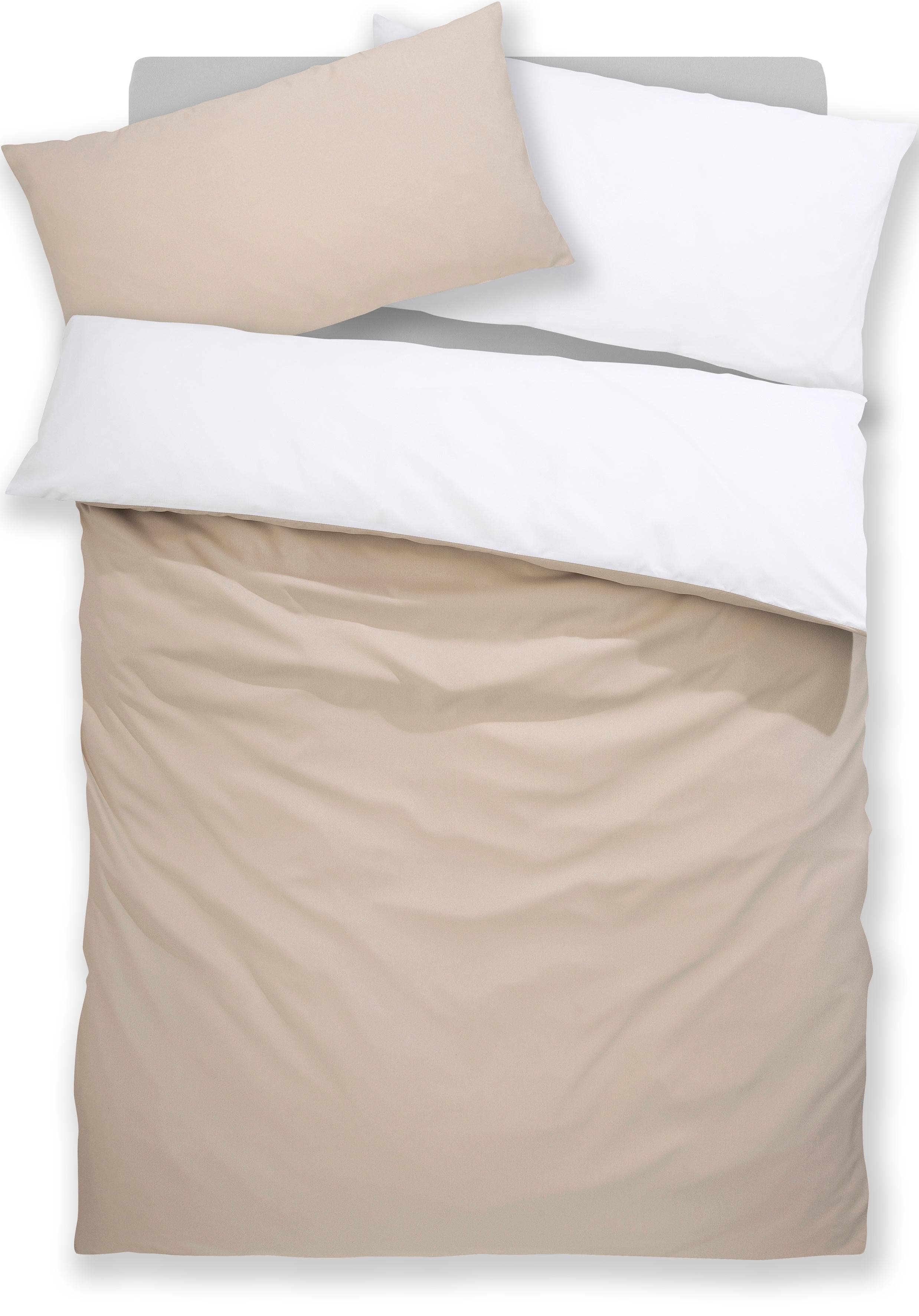 OTTO HOME Wendebettwäsche Desner2 Weiß/Beige Microfaser