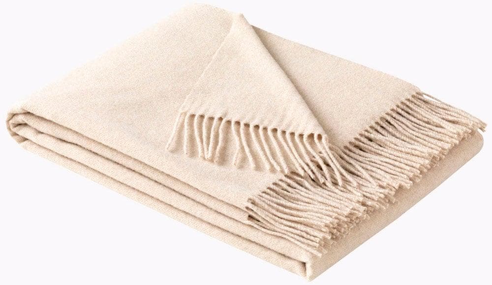 Wohndecke aus 100% Baumwolle und 100% Cashmere, beige, 130x180 cm