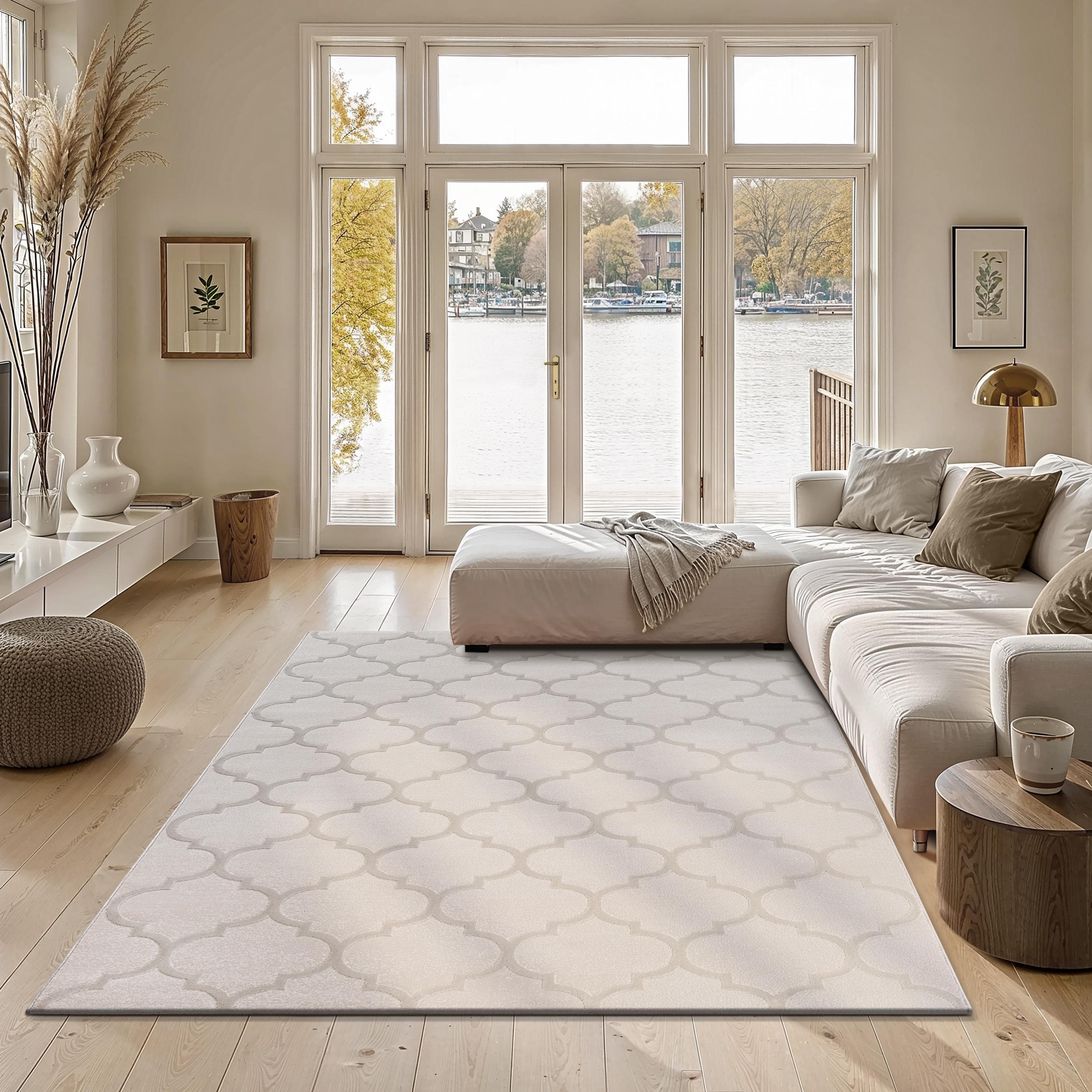 THE CARPET Teppich Knight Beige Modern Glänzend